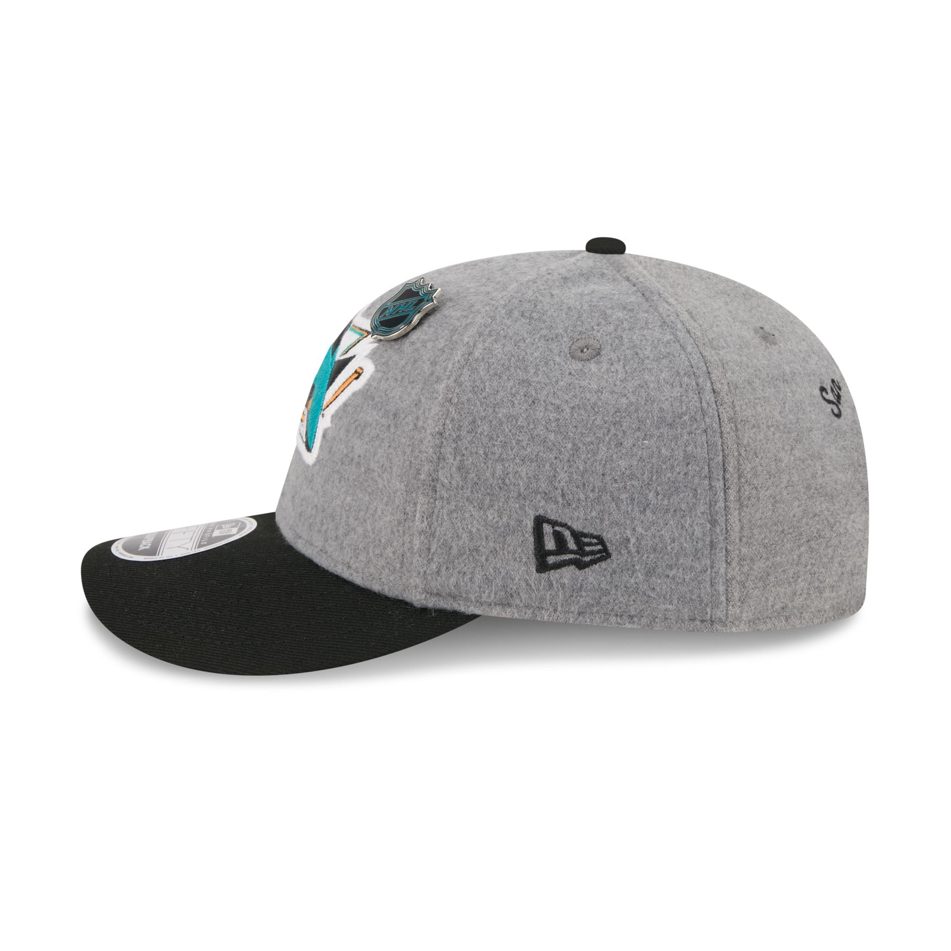 San Jose Sharks Heather Gray Wool Low Profile 9FIFTY Snapback Hat