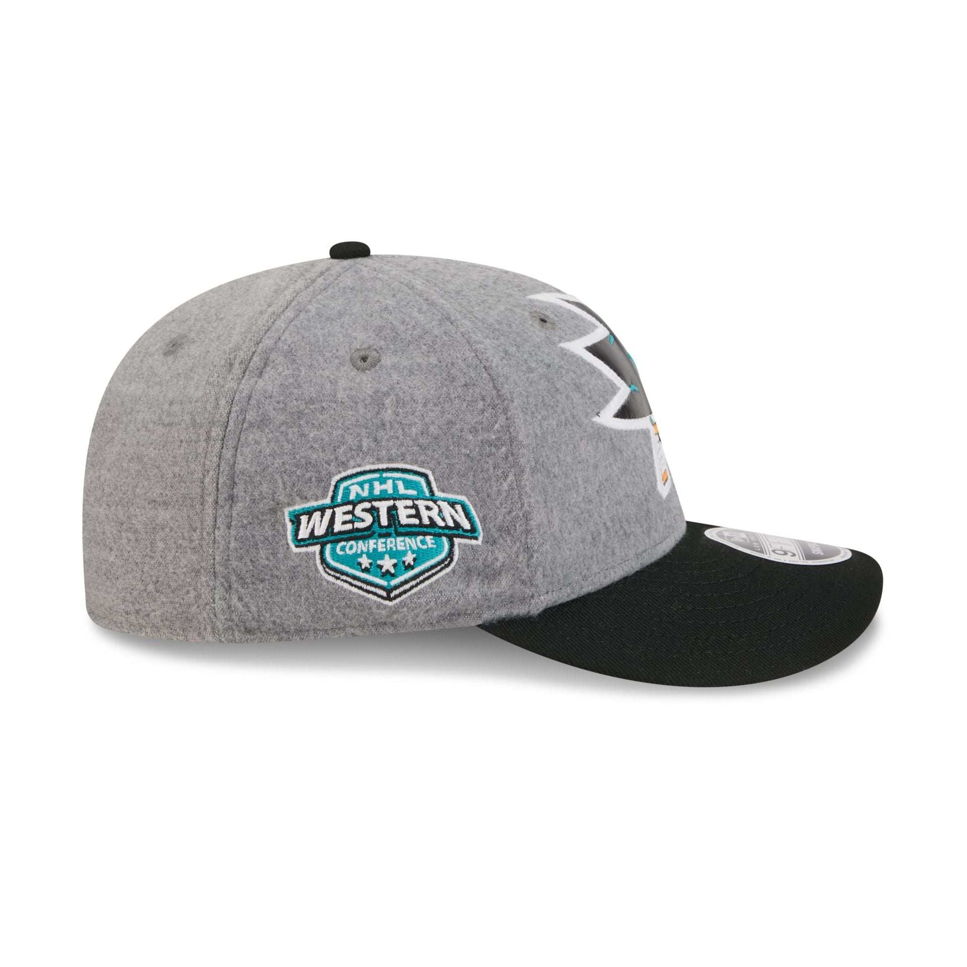 San Jose Sharks Heather Gray Wool Low Profile 9FIFTY Snapback Hat