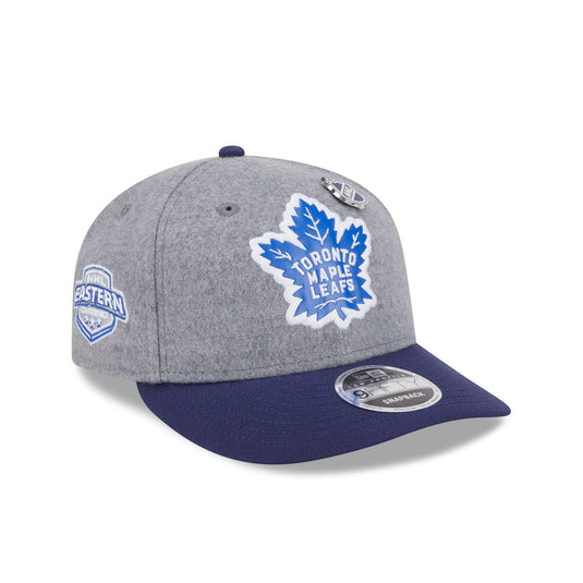 Toronto Maple Leafs Heather Gray Wool Low Profile 9FIFTY Snapback Hat - New Era Cap