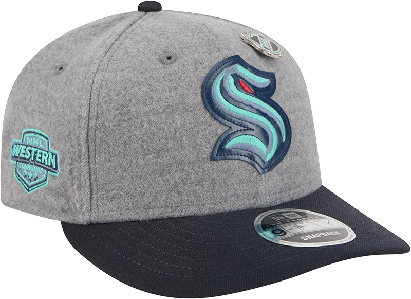 Seattle Kraken Heather Gray Wool Low Profile 9FIFTY Snapback Hat