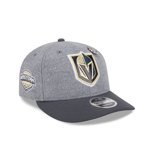 Vegas Golden Knights Heather Gray Wool Low Profile 9FIFTY Snapback Hat - New Era Cap