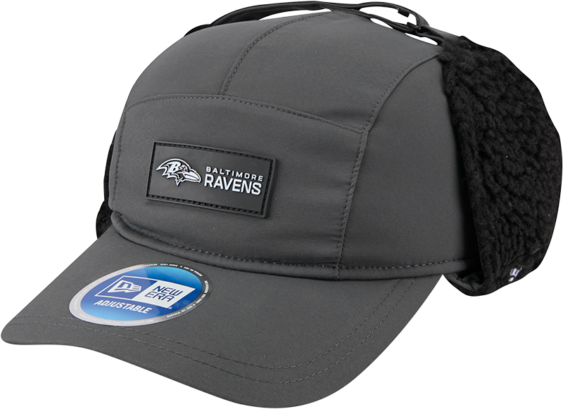 Baltimore Ravens 2025 Sideline Cold Weather Steel Clouds Runner Dogear Adjustable Hat