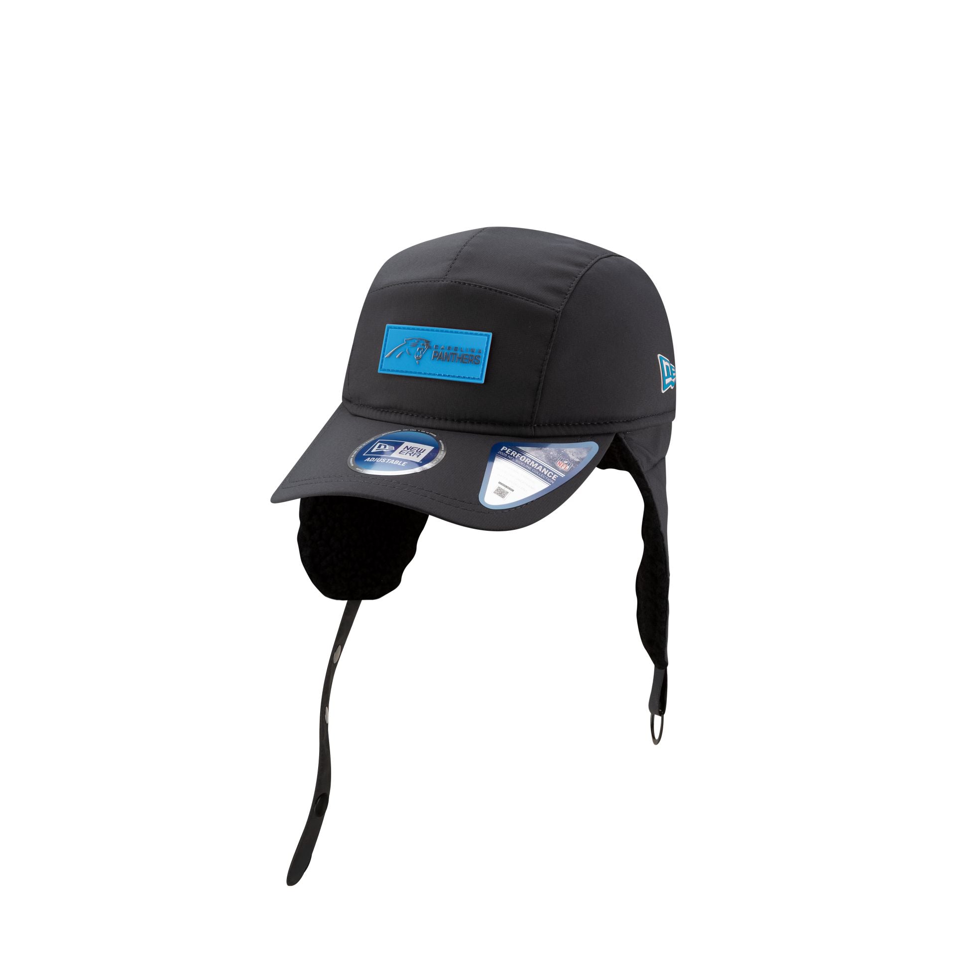 Carolina Panthers 2025 Sideline Cold Weather Steel Clouds Runner Dogear Adjustable Hat