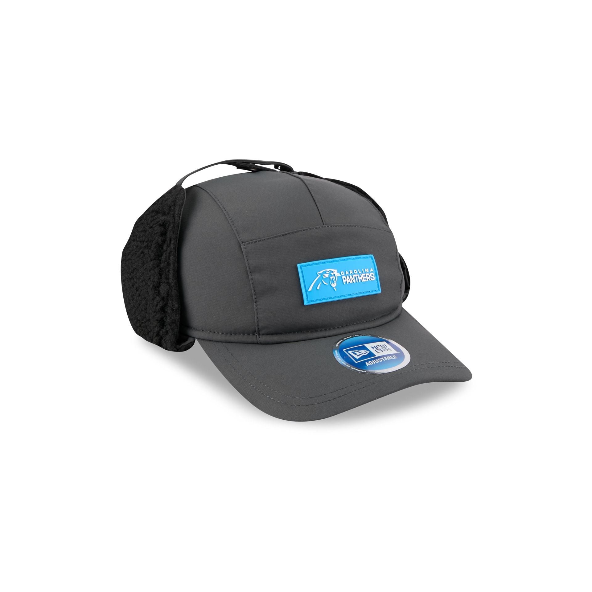 Carolina Panthers 2025 Sideline Cold Weather Steel Clouds Runner Dogear Adjustable Hat