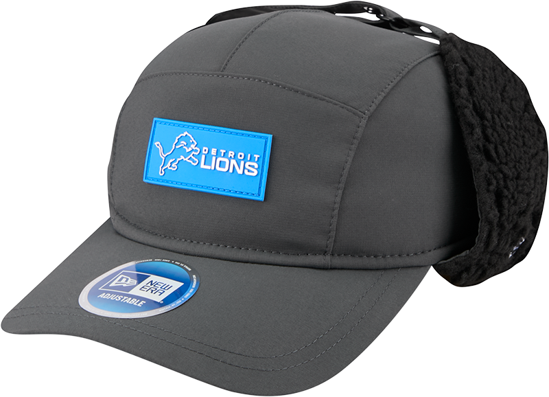 Detroit Lions 2025 Sideline Cold Weather Steel Clouds Runner Dogear Adjustable Hat
