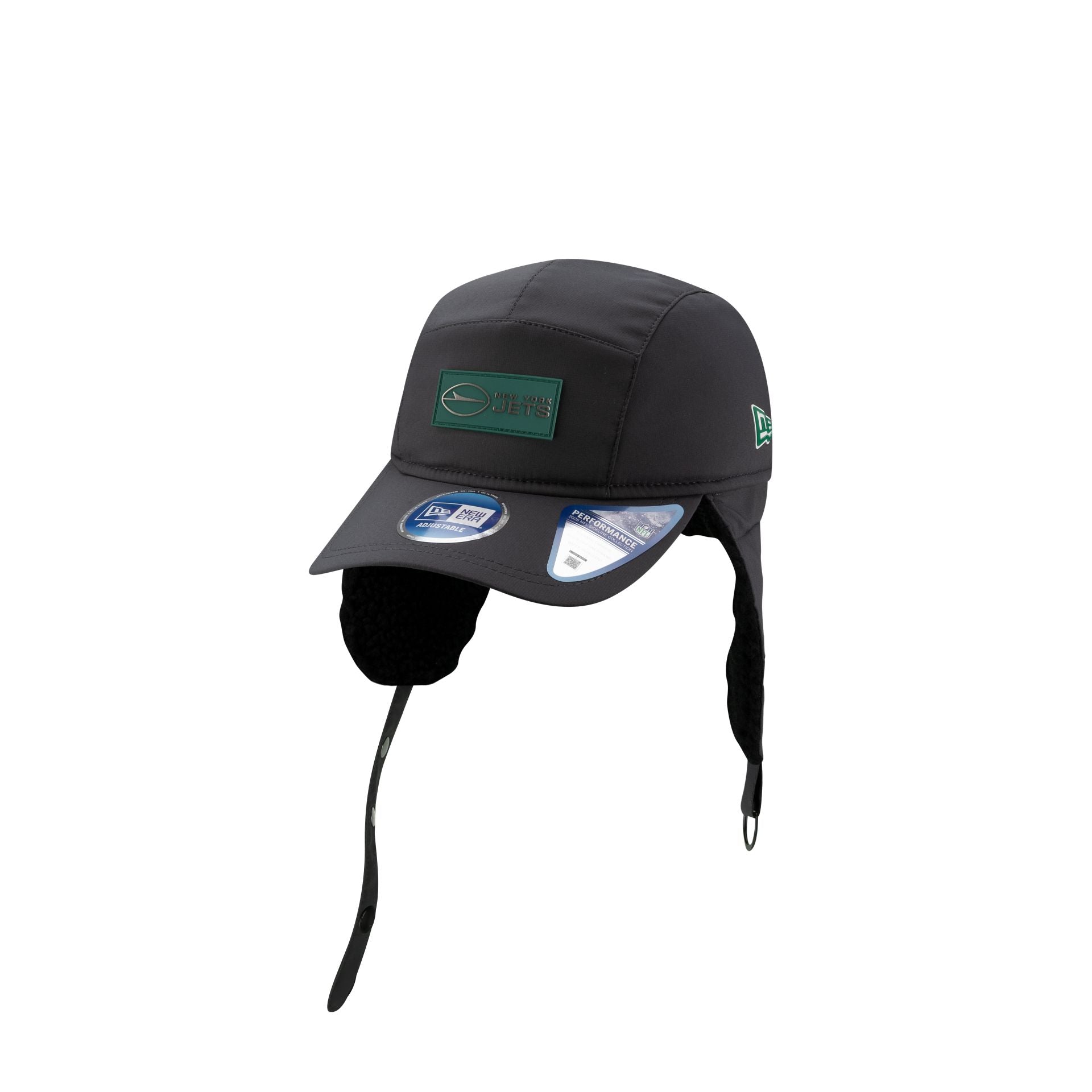 New York Jets 2025 Sideline Cold Weather Steel Clouds Runner Dogear Adjustable Hat
