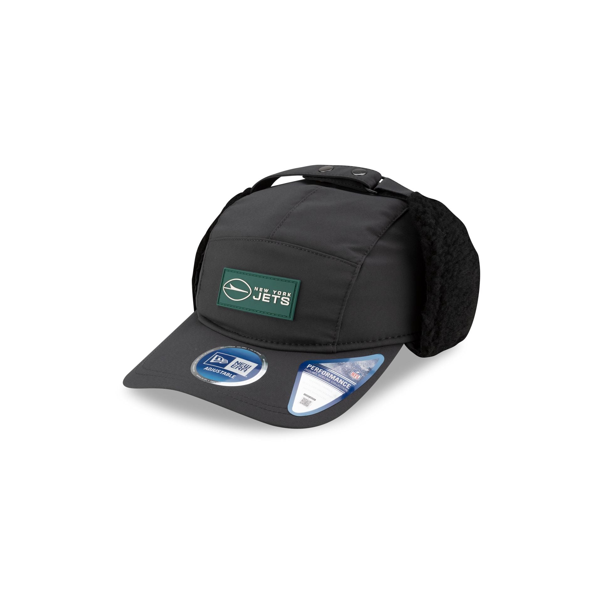 New York Jets 2025 Sideline Cold Weather Steel Clouds Runner Dogear Adjustable Hat