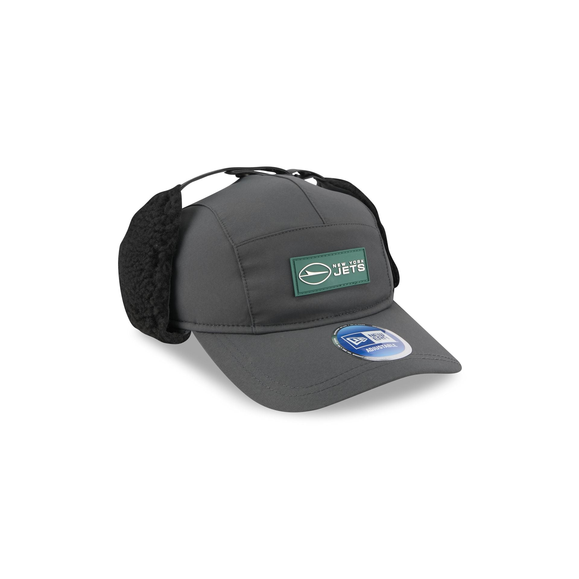 New York Jets 2025 Sideline Cold Weather Steel Clouds Runner Dogear Adjustable Hat