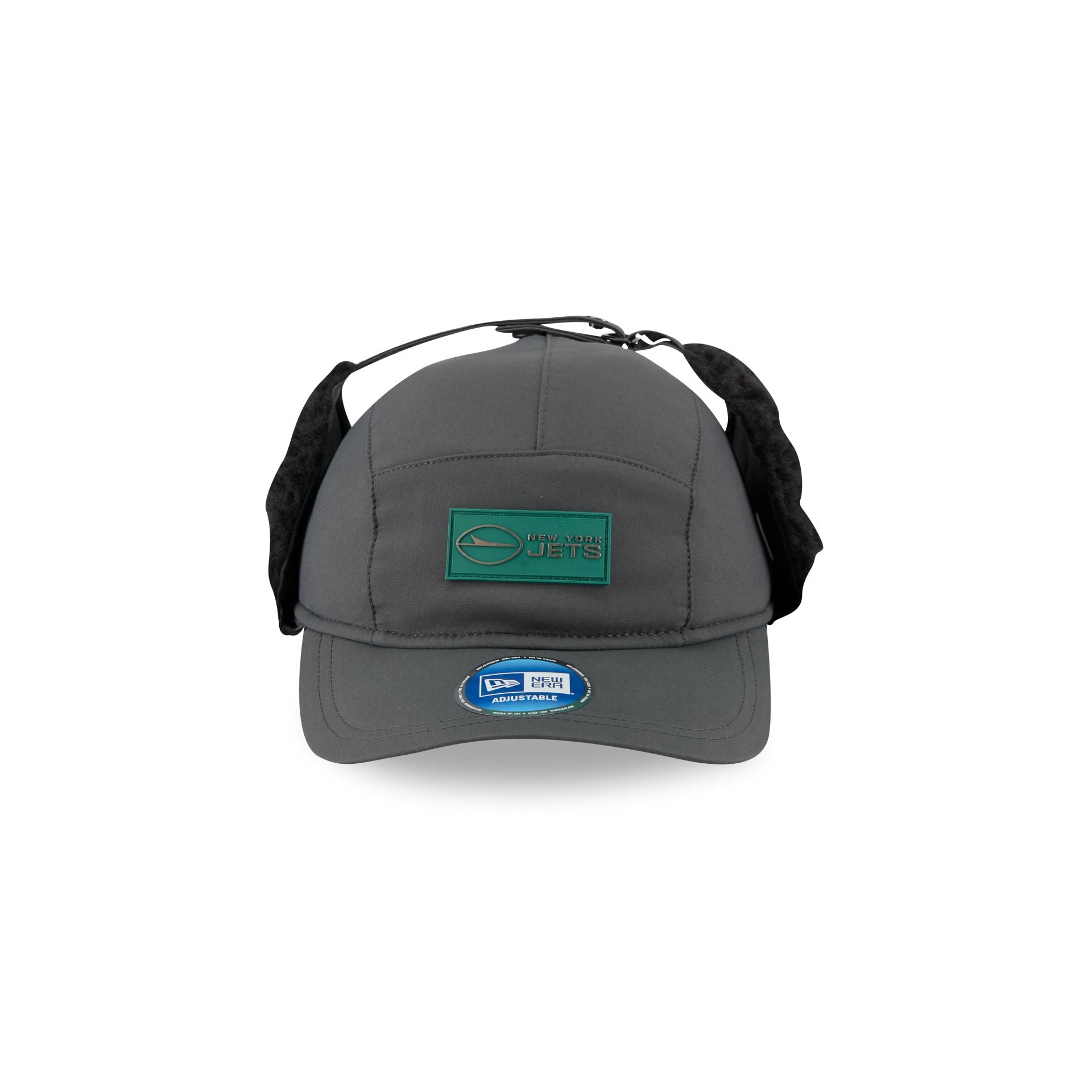 New York Jets 2025 Sideline Cold Weather Steel Clouds Runner Dogear Adjustable Hat