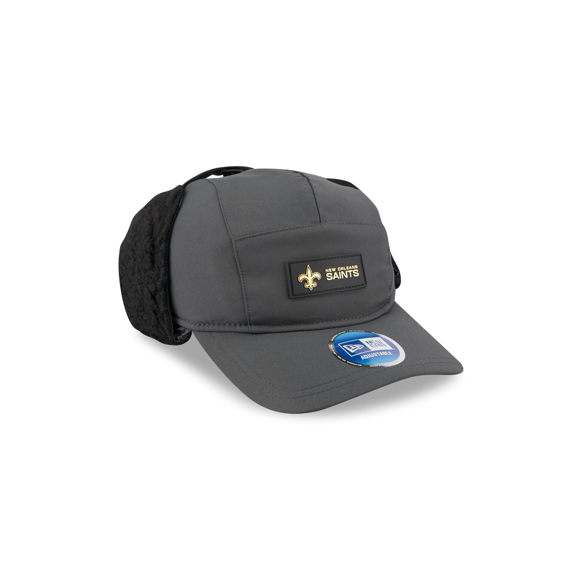 New Orleans Saints 2025 Sideline Cold Weather Steel Clouds Runner Dogear Adjustable Hat