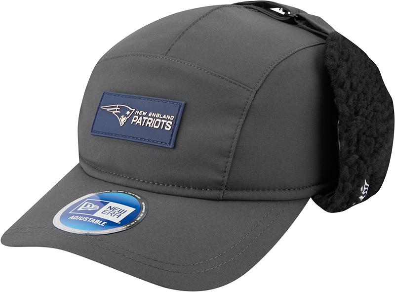 New England Patriots 2025 Sideline Cold Weather Steel Clouds Runner Dogear Adjustable Hat