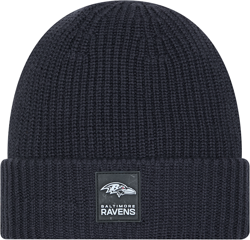 Baltimore Ravens 2025 Sideline Cold Weather Steel Clouds Cuff Knit Beanie