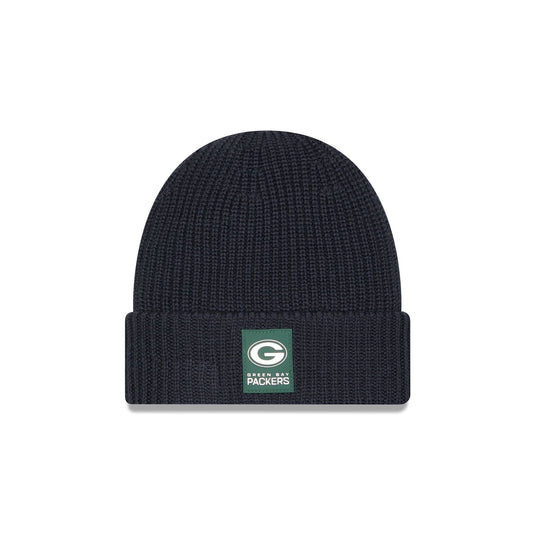 Green Bay Packers 2025 Sideline Cold Weather Steel Clouds Cuff Knit Beanie - New Era Cap