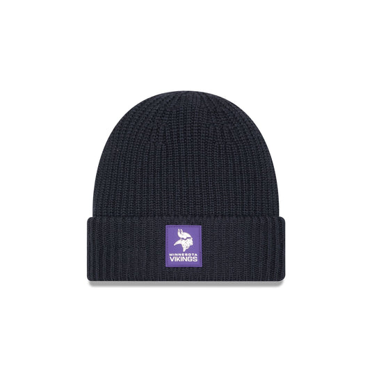 Minnesota Vikings 2025 Sideline Cold Weather Steel Clouds Cuff Knit Beanie - New Era Cap