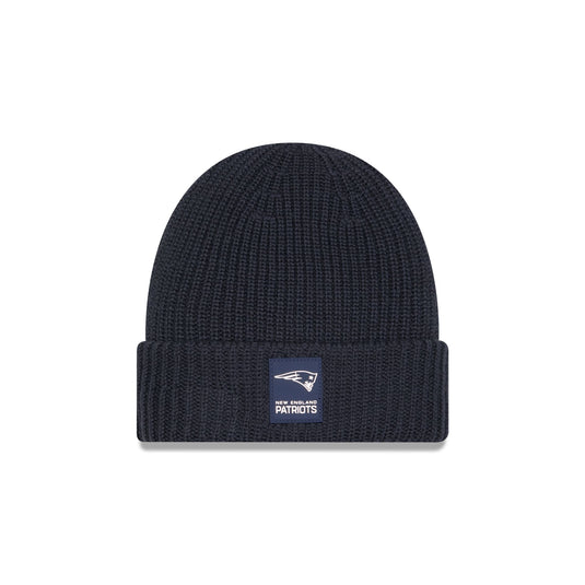 New England Patriots 2025 Sideline Cold Weather Steel Clouds Cuff Knit Beanie - New Era Cap