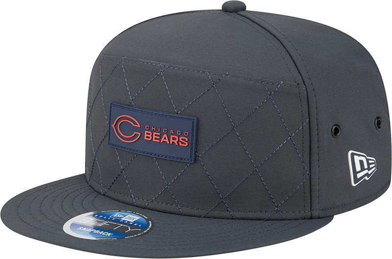 Chicago Bears 2025 Sideline Cold Weather Steel Clouds Split Panel 9FIFTY Snapback Hat