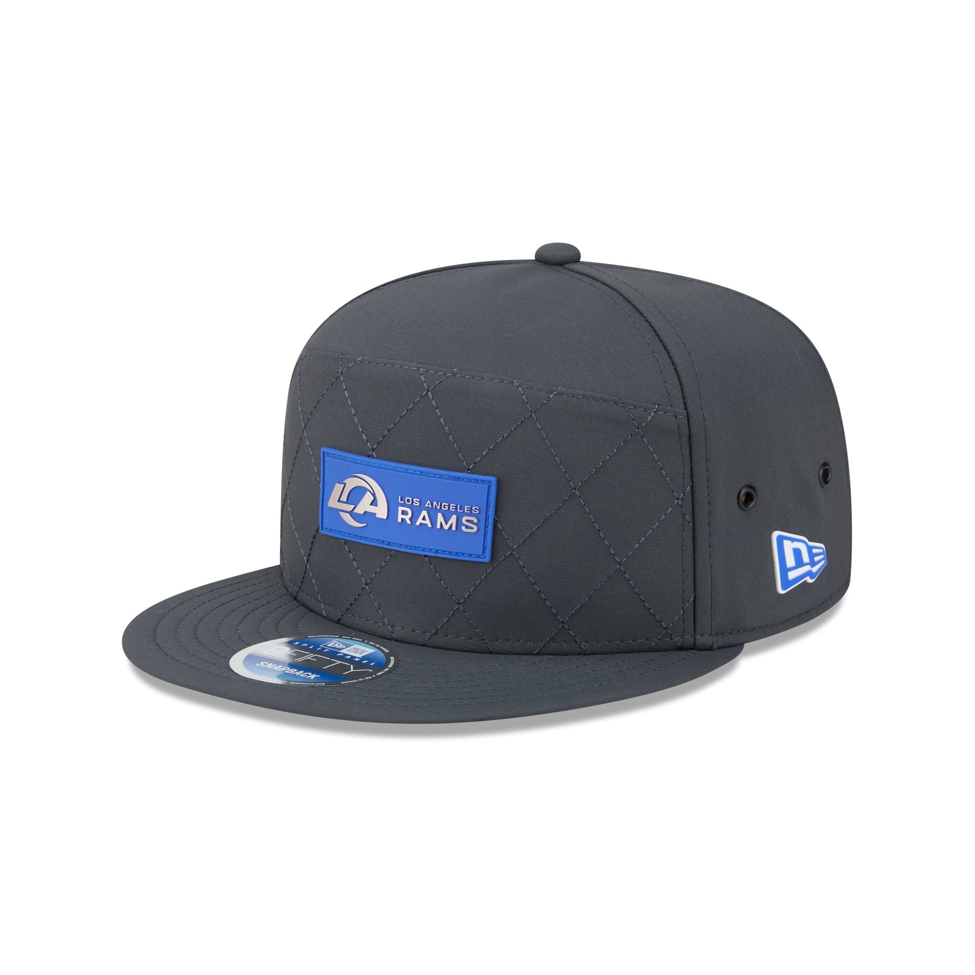 Los Angeles Rams 2025 Sideline Cold Weather Steel Clouds Split Panel 9FIFTY Snapback Hat