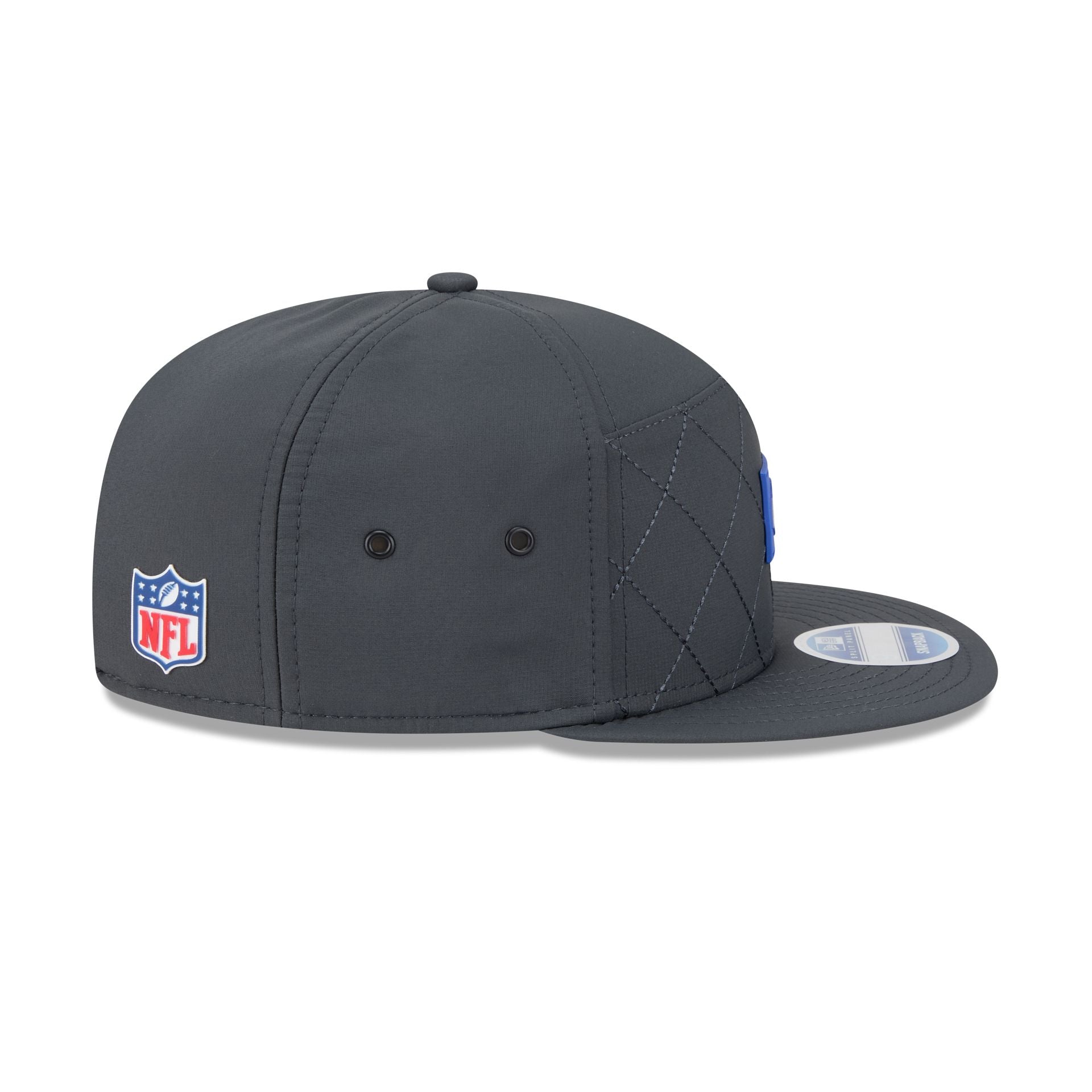 Los Angeles Rams 2025 Sideline Cold Weather Steel Clouds Split Panel 9FIFTY Snapback Hat