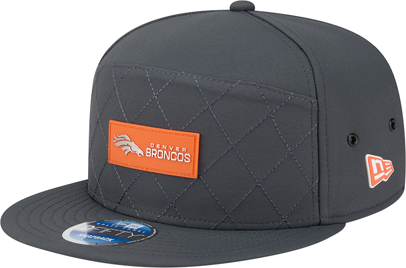Denver Broncos 2025 Sideline Cold Weather Steel Clouds Split Panel 9FIFTY Snapback Hat