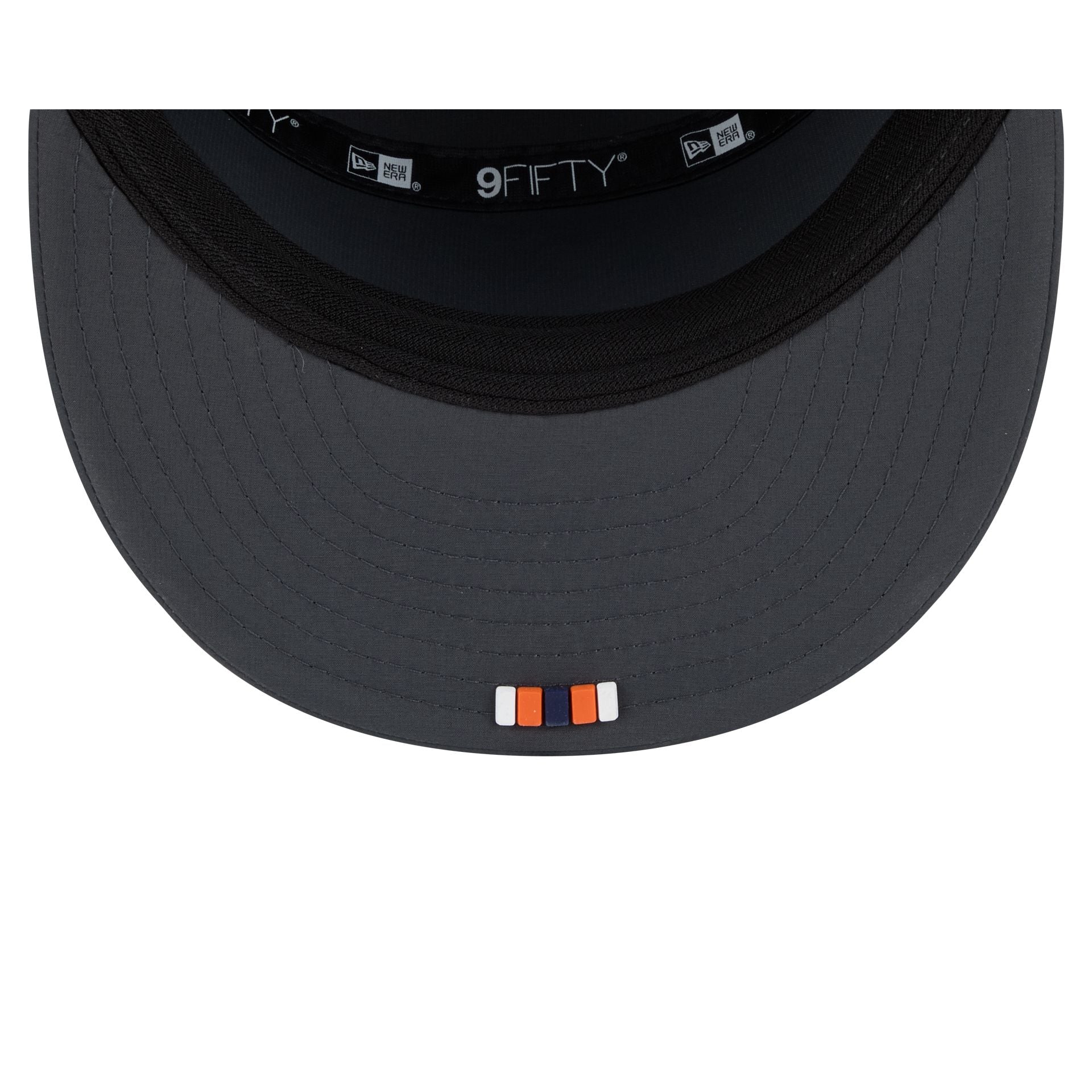 Denver Broncos 2025 Sideline Cold Weather Steel Clouds Split Panel 9FIFTY Snapback Hat