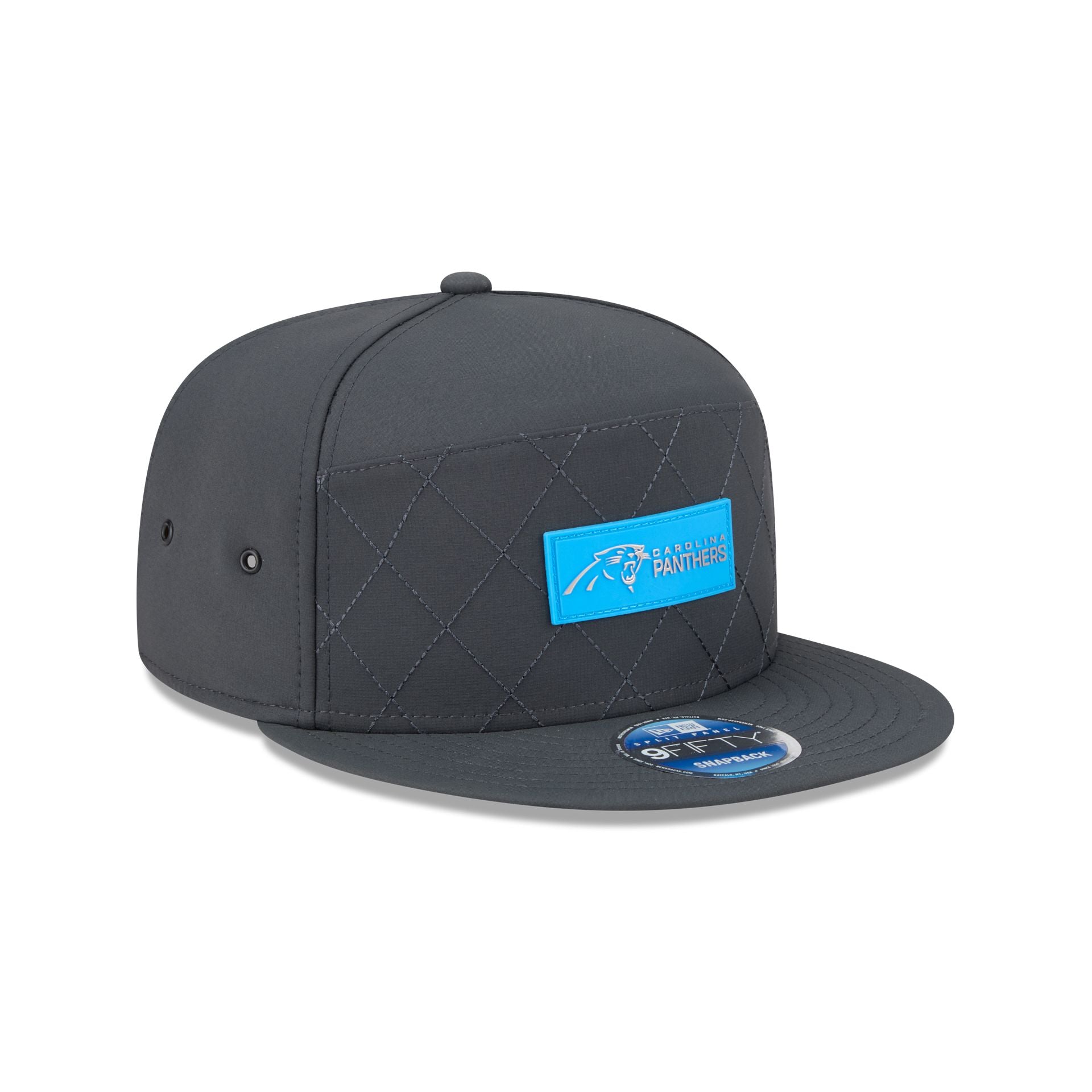 Carolina Panthers 2025 Sideline Cold Weather Steel Clouds Split Panel 9FIFTY Snapback Hat