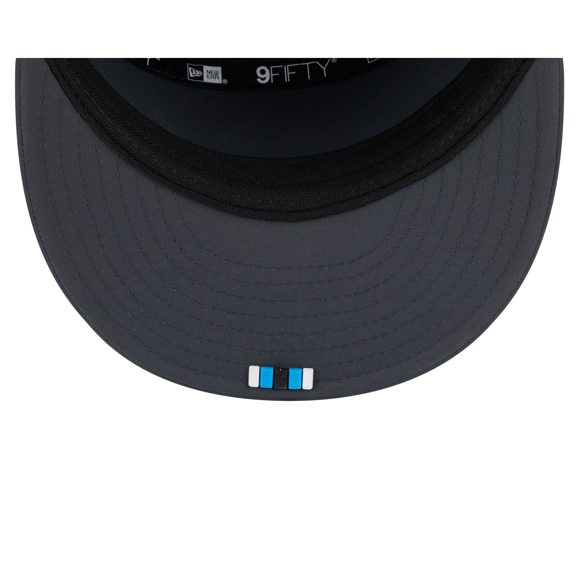 Carolina Panthers 2025 Sideline Cold Weather Steel Clouds Split Panel 9FIFTY Snapback Hat