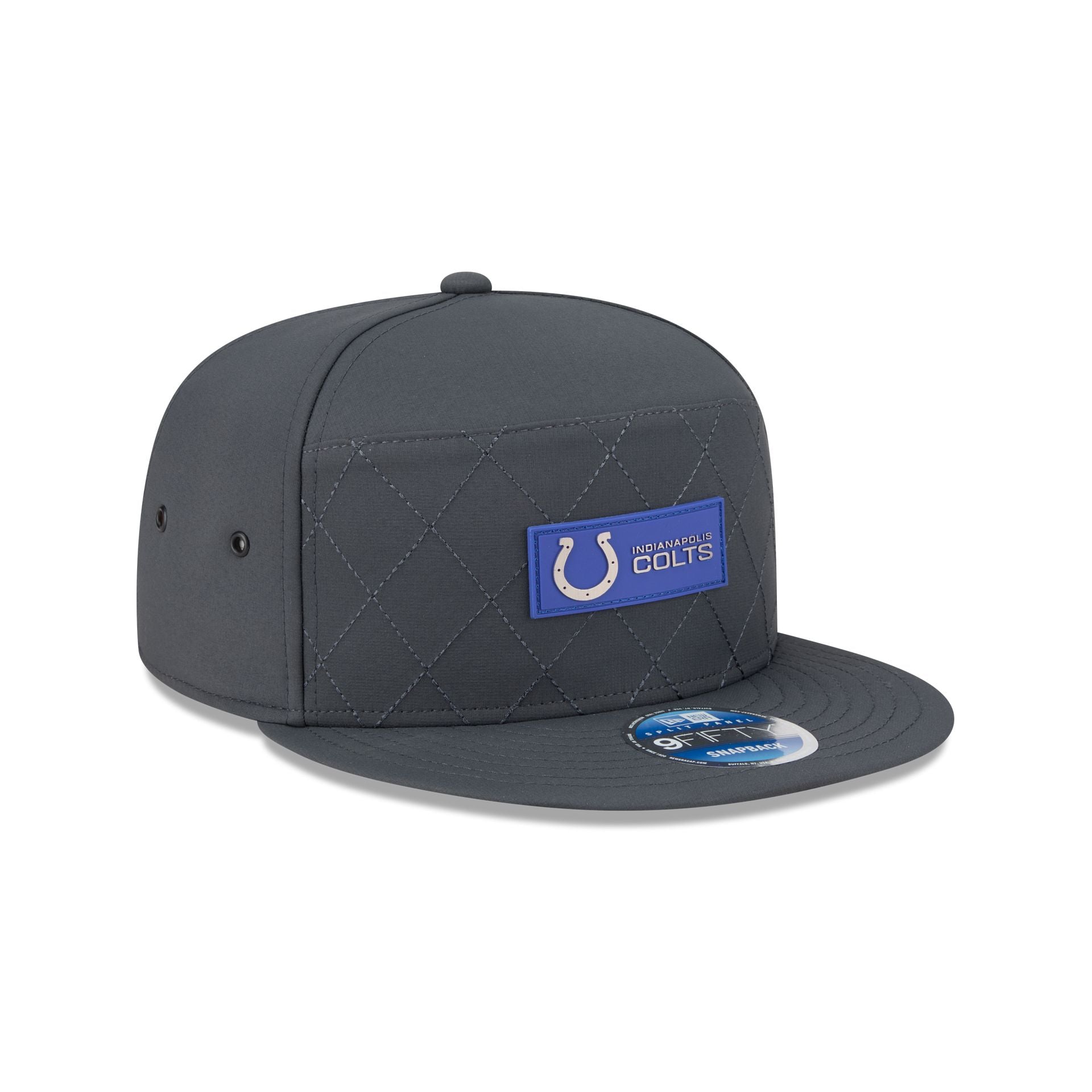Indianapolis Colts 2025 Sideline Cold Weather Steel Clouds Split Panel 9FIFTY Snapback Hat
