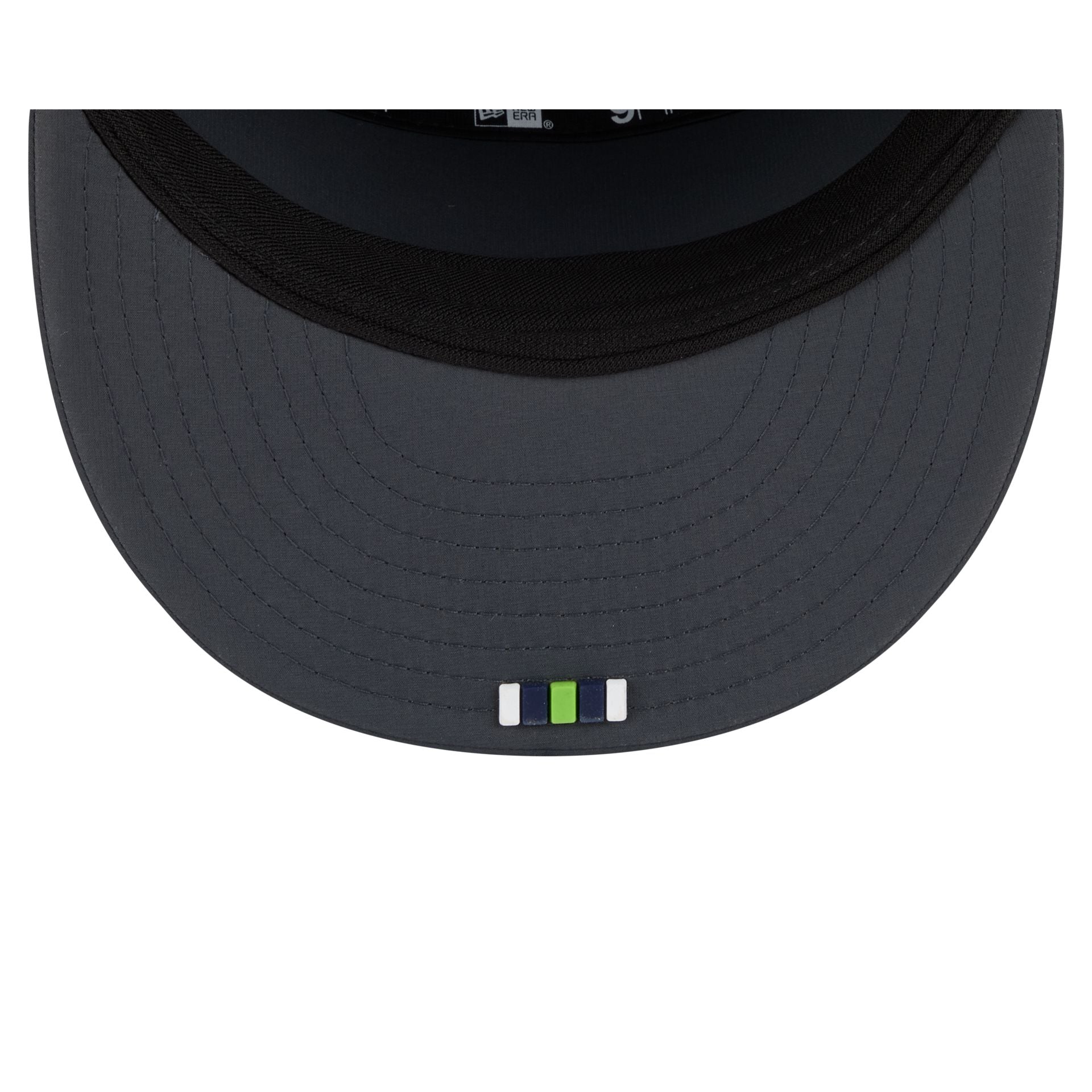 Seattle Seahawks 2025 Sideline Cold Weather Steel Clouds Split Panel 9FIFTY Snapback Hat