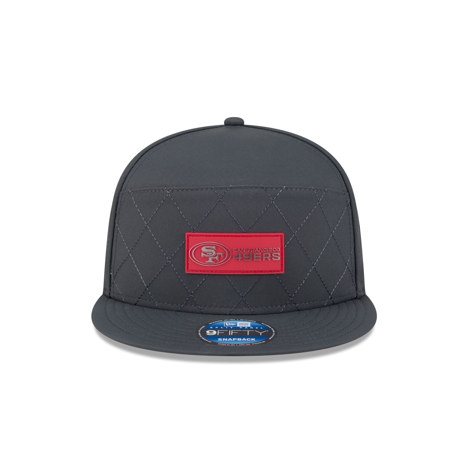 San Francisco 49ers 2025 Sideline Cold Weather Steel Clouds Split Panel 9FIFTY Snapback Hat
