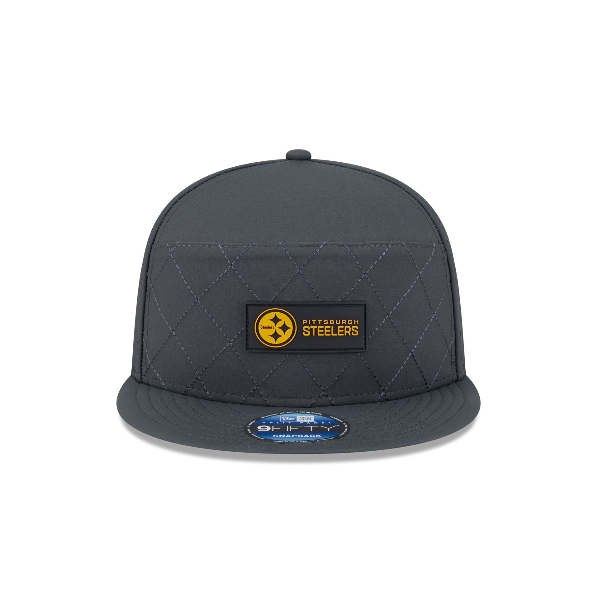 Pittsburgh Steelers 2025 Sideline Cold Weather Steel Clouds Split Panel 9FIFTY Snapback Hat