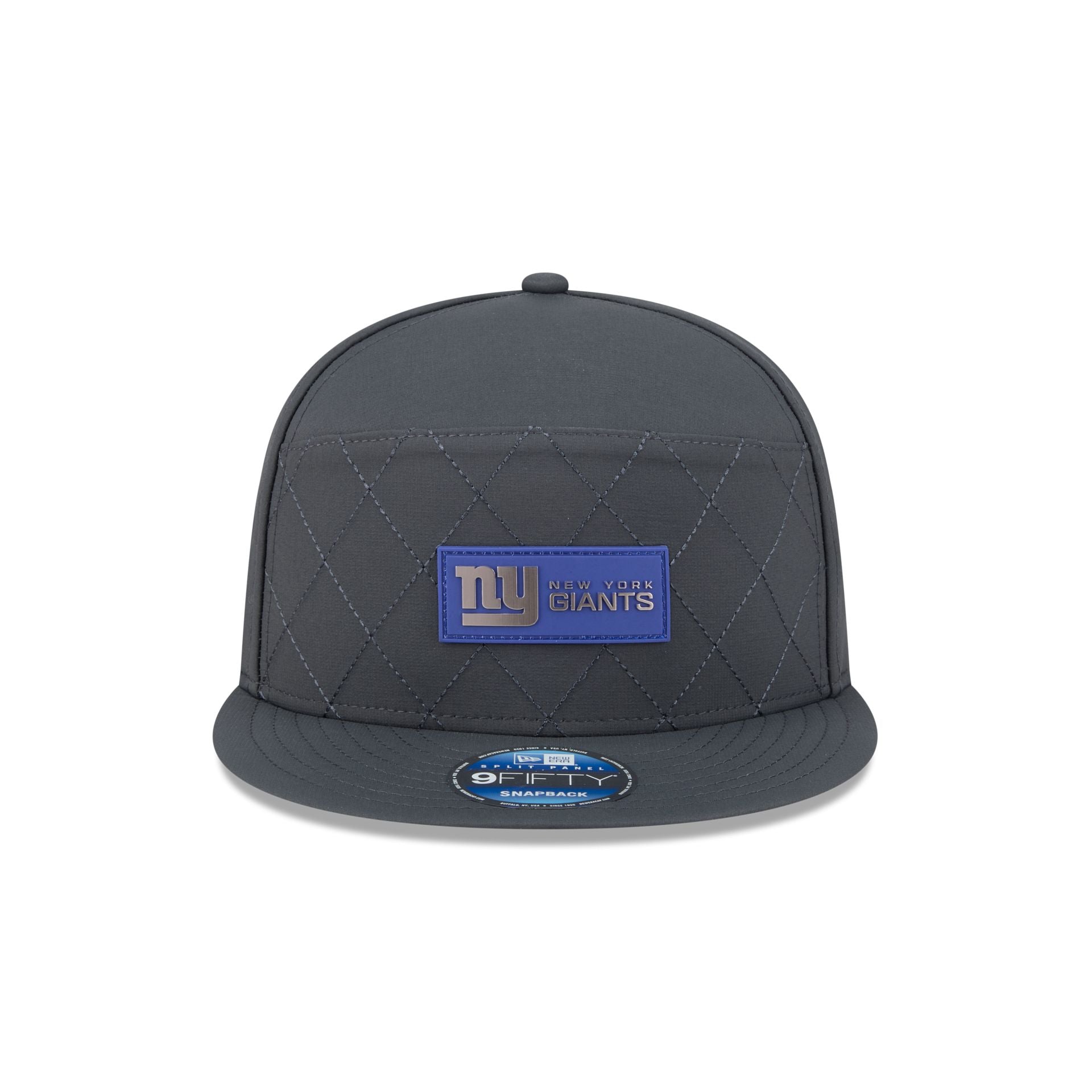 New York Giants 2025 Sideline Cold Weather Steel Clouds Split Panel 9FIFTY Snapback Hat