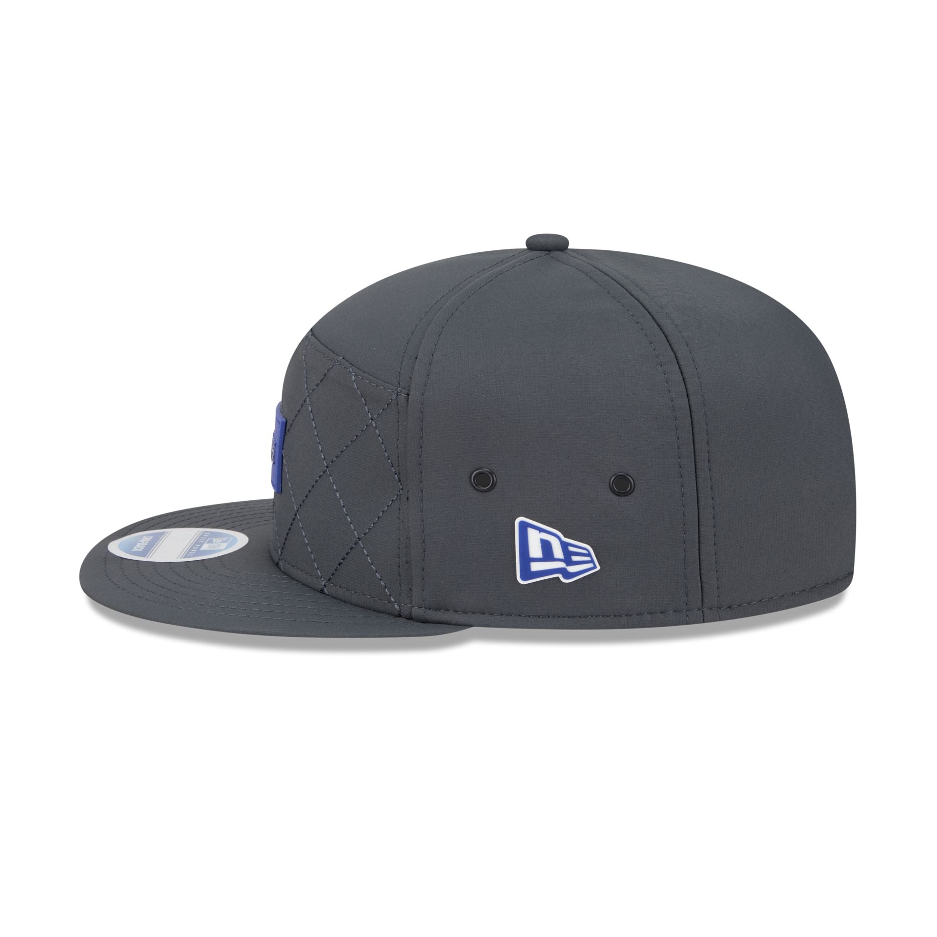 New York Giants 2025 Sideline Cold Weather Steel Clouds Split Panel 9FIFTY Snapback Hat