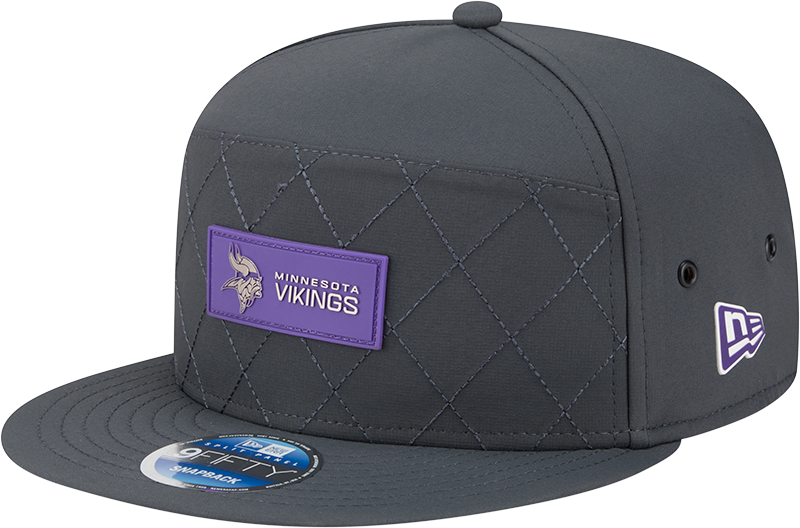 Minnesota Vikings 2025 Sideline Cold Weather Steel Clouds Split Panel 9FIFTY Snapback Hat