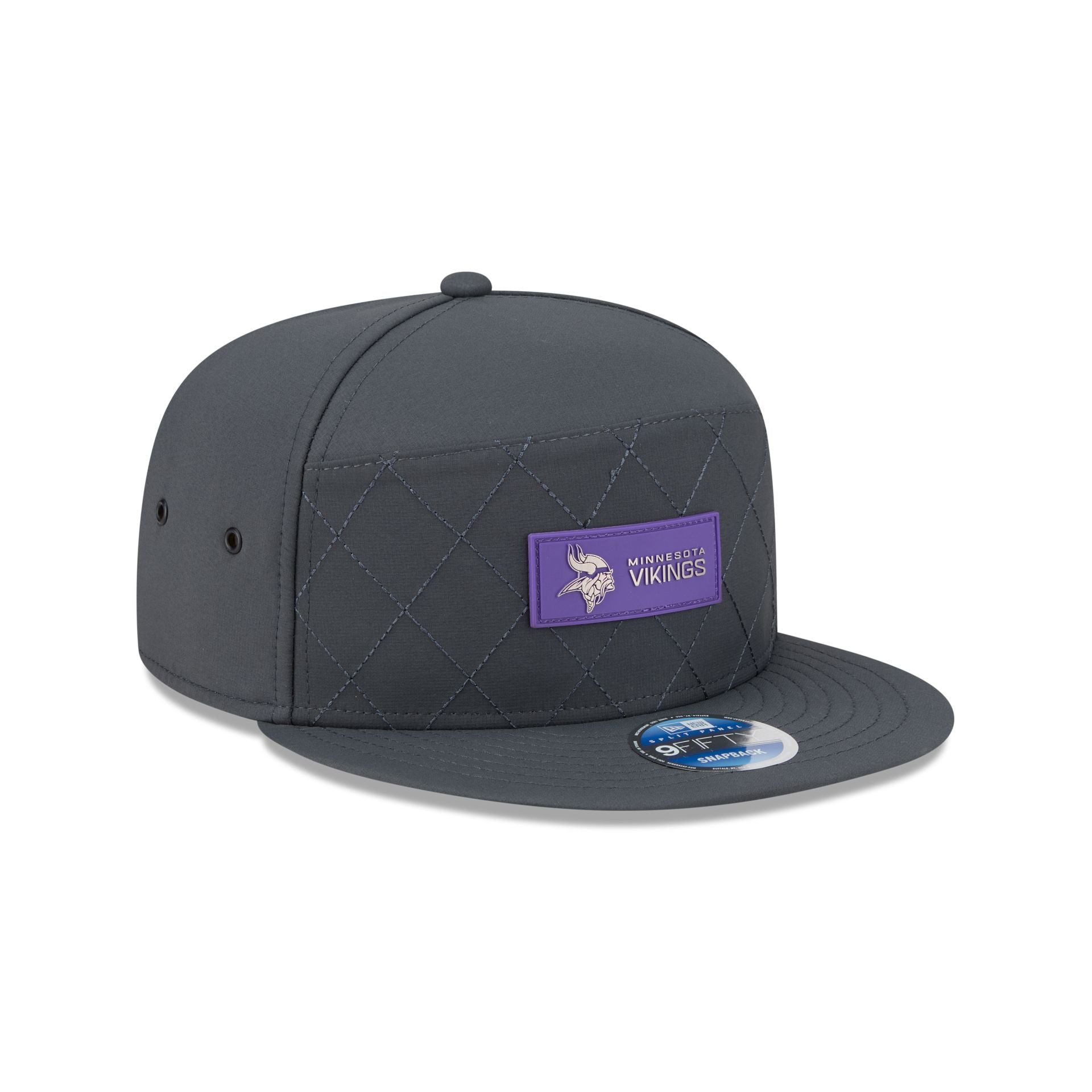 Minnesota Vikings 2025 Sideline Cold Weather Steel Clouds Split Panel 9FIFTY Snapback Hat