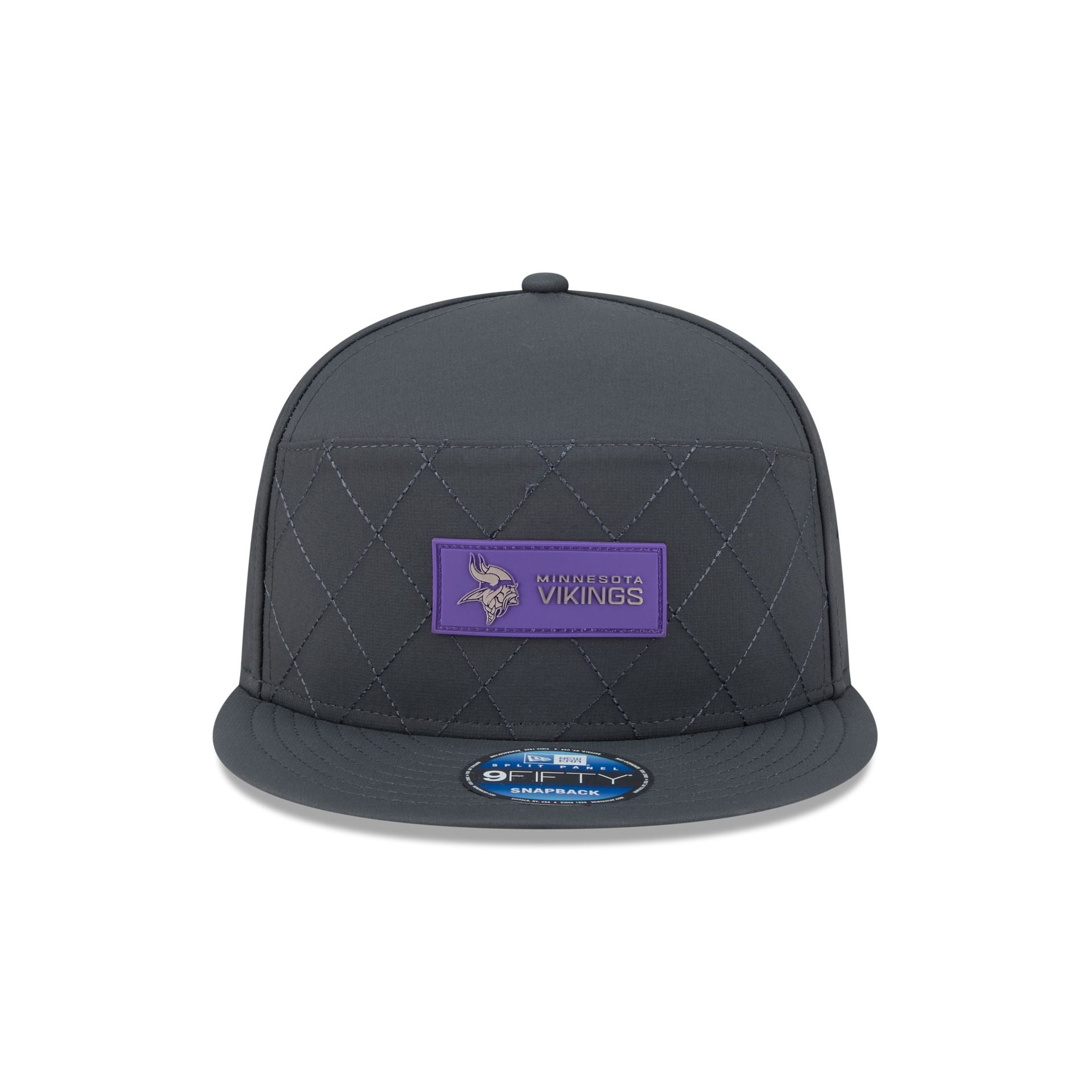 Minnesota Vikings 2025 Sideline Cold Weather Steel Clouds Split Panel 9FIFTY Snapback Hat