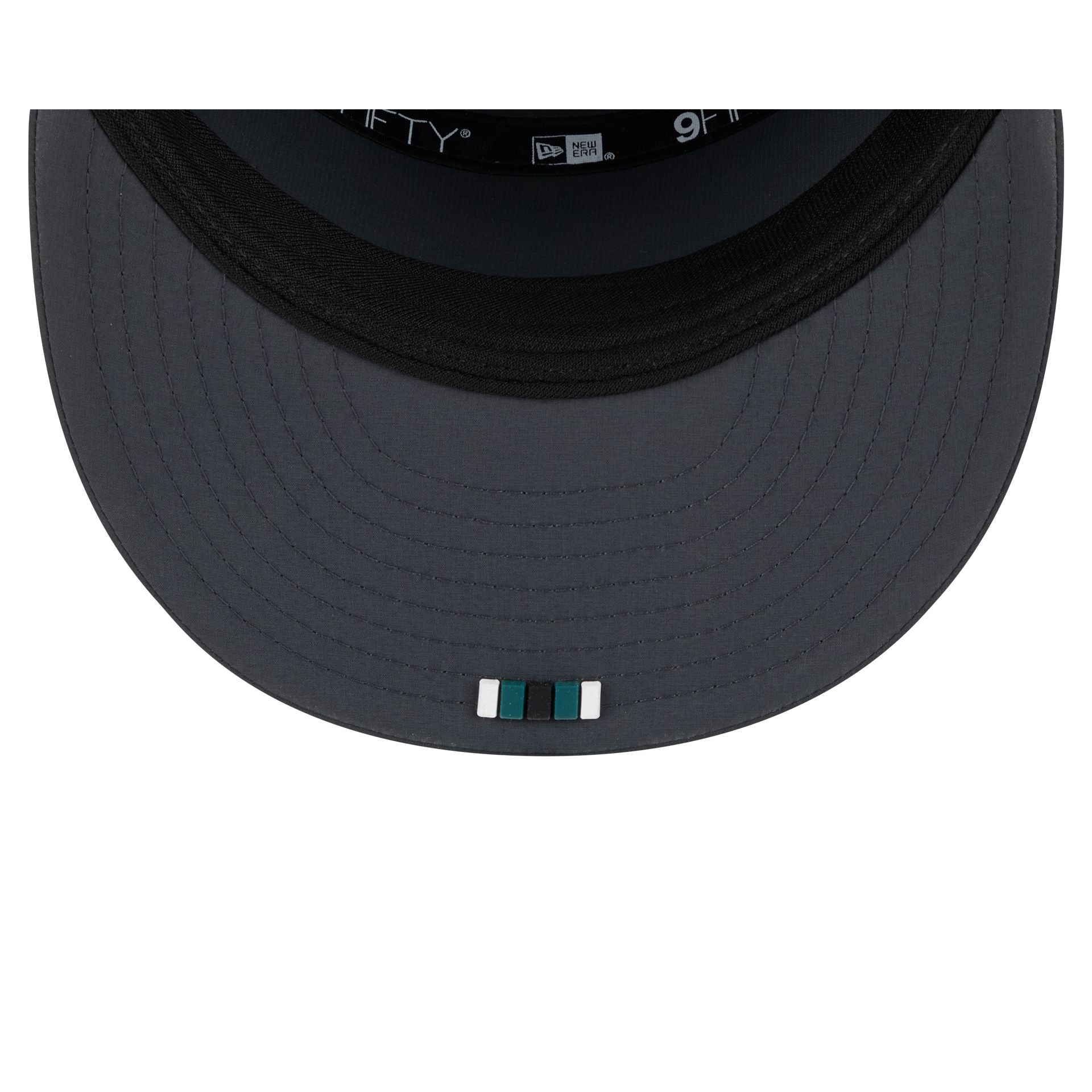 Philadelphia Eagles 2025 Sideline Cold Weather Steel Clouds Split Panel 9FIFTY Snapback Hat