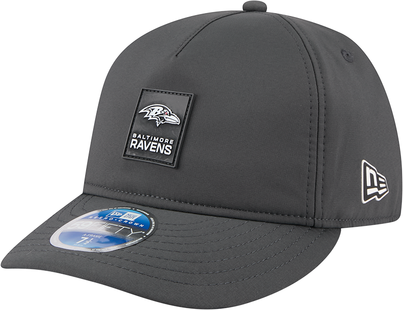 Baltimore Ravens 2025 Sideline Cold Weather Steel Clouds Retro Crown 59FIFTY A-Frame Fitted Hat