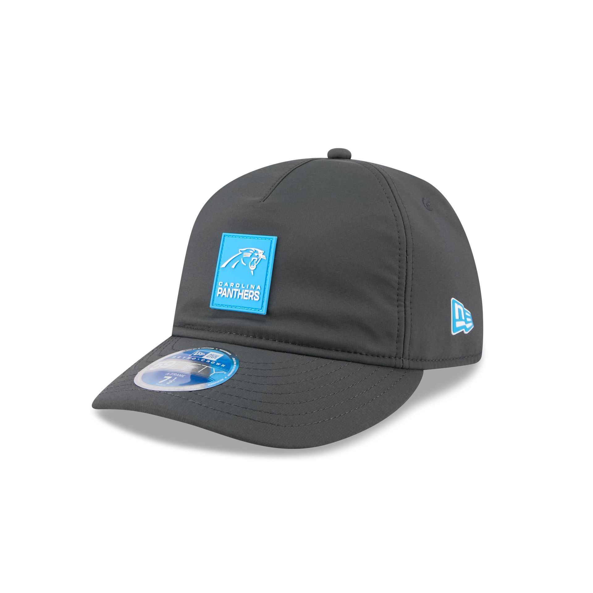 Carolina Panthers 2025 Sideline Cold Weather Steel Clouds Retro Crown 59FIFTY A-Frame Fitted Hat