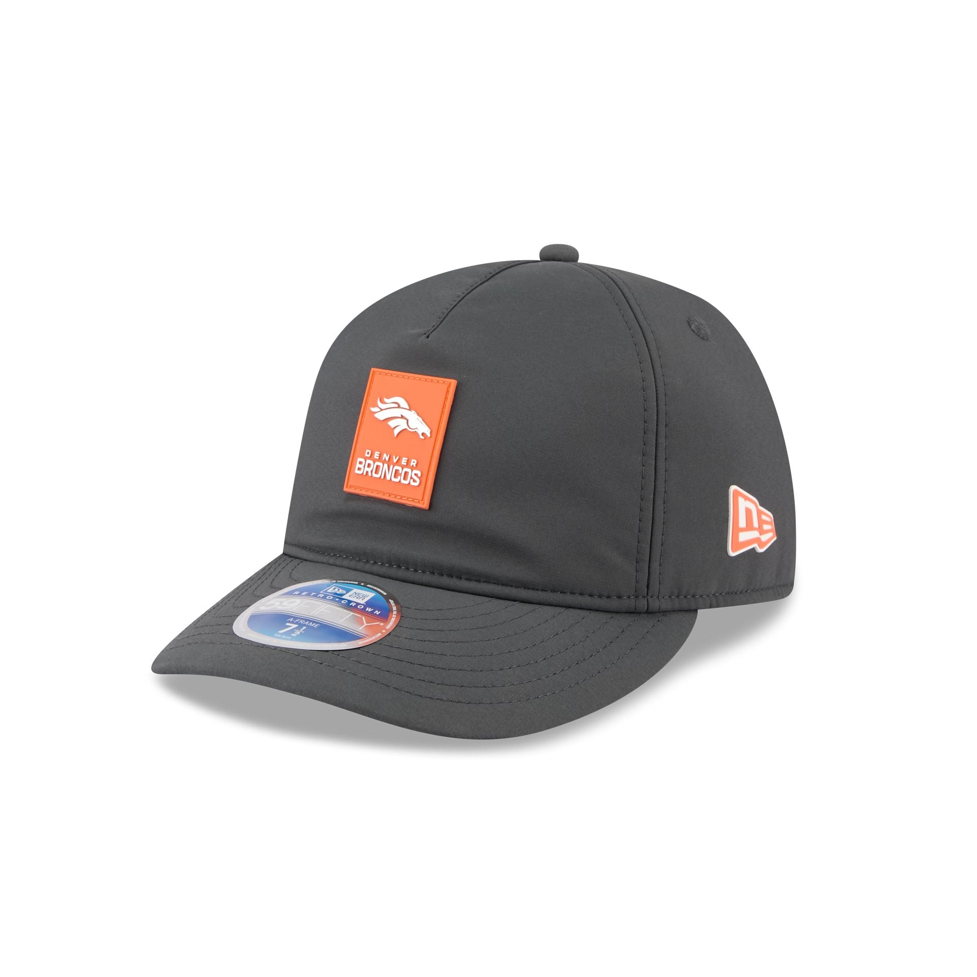 Denver Broncos 2025 Sideline Cold Weather Steel Clouds Retro Crown 59FIFTY A-Frame Fitted Hat