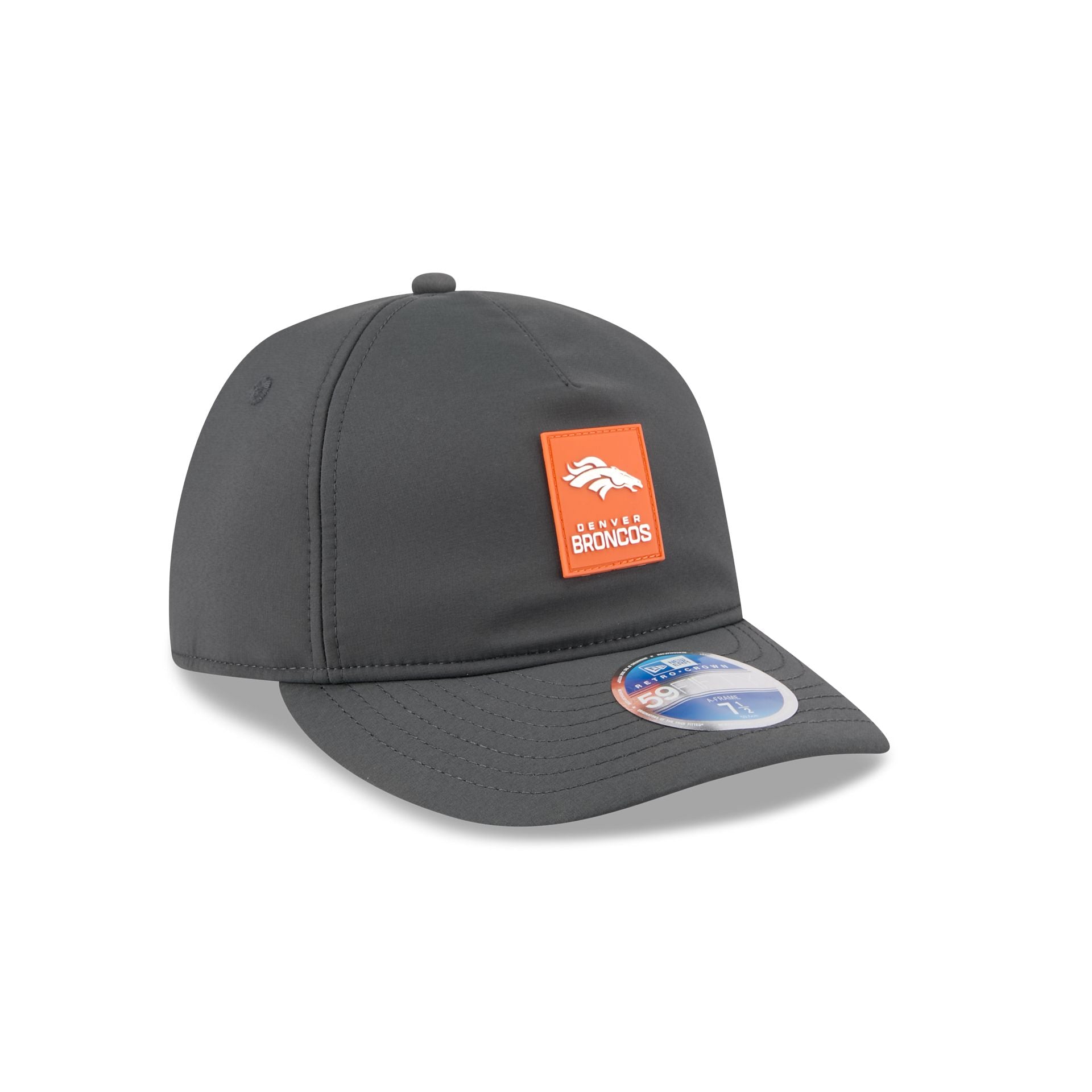 Denver Broncos 2025 Sideline Cold Weather Steel Clouds Retro Crown 59FIFTY A-Frame Fitted Hat