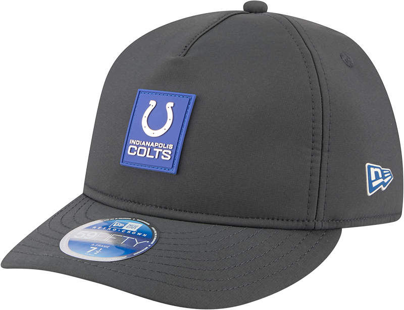 Indianapolis Colts 2025 Sideline Cold Weather Steel Clouds Retro Crown 59FIFTY A-Frame Fitted Hat