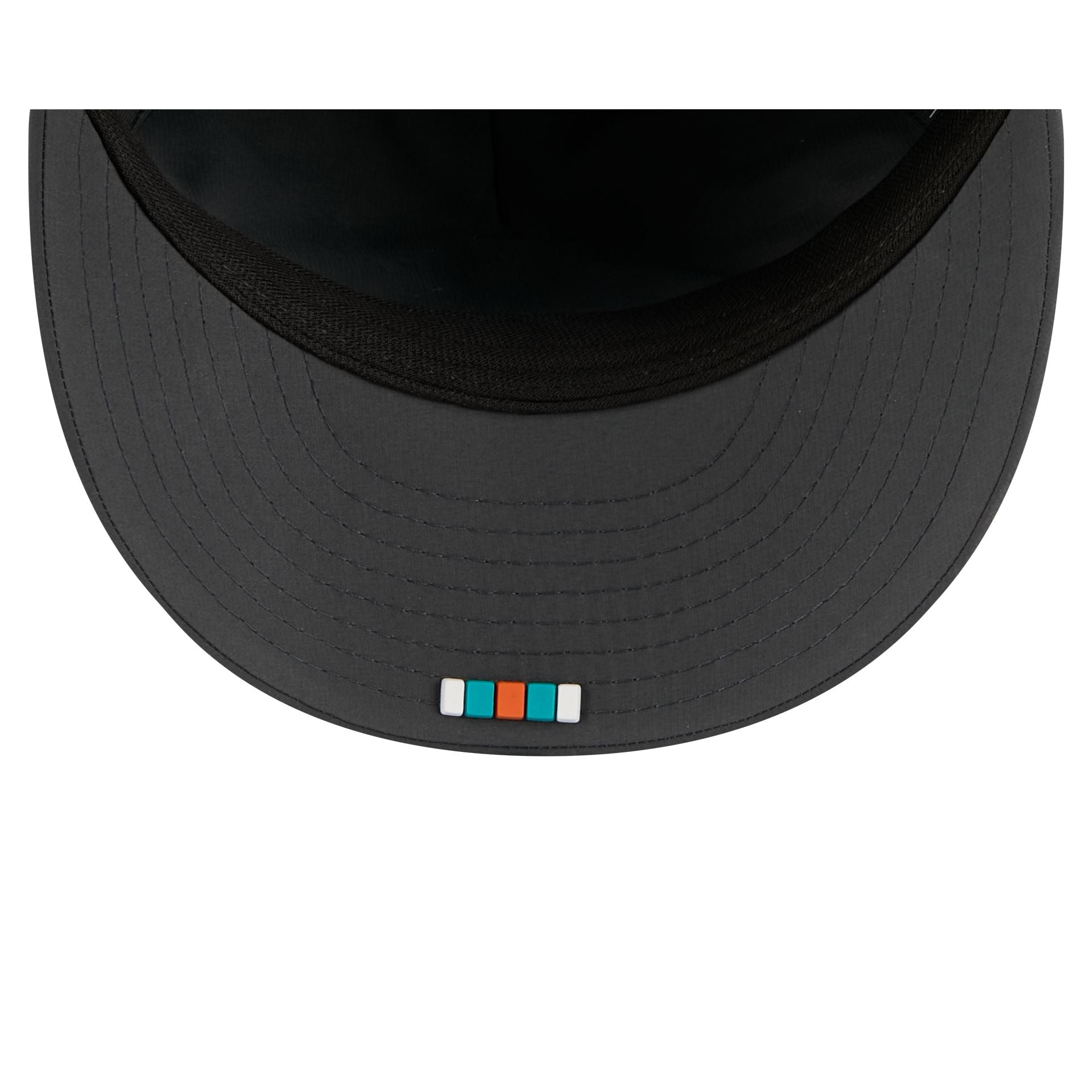 Miami Dolphins 2025 Sideline Cold Weather Steel Clouds Retro Crown 59FIFTY A-Frame Fitted Hat