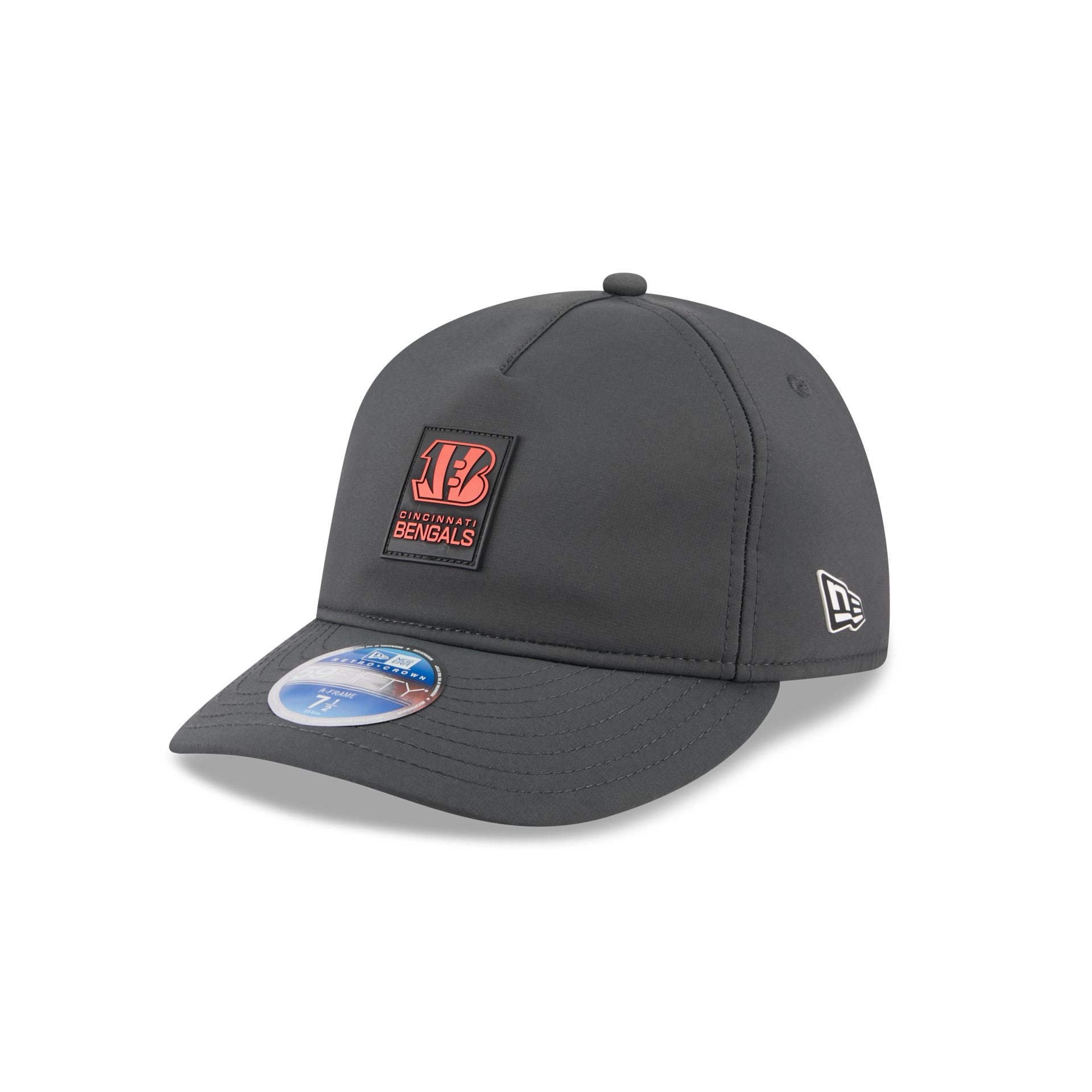 Cincinnati Bengals 2025 Sideline Cold Weather Steel Clouds Retro Crown 59FIFTY A-Frame Fitted Hat