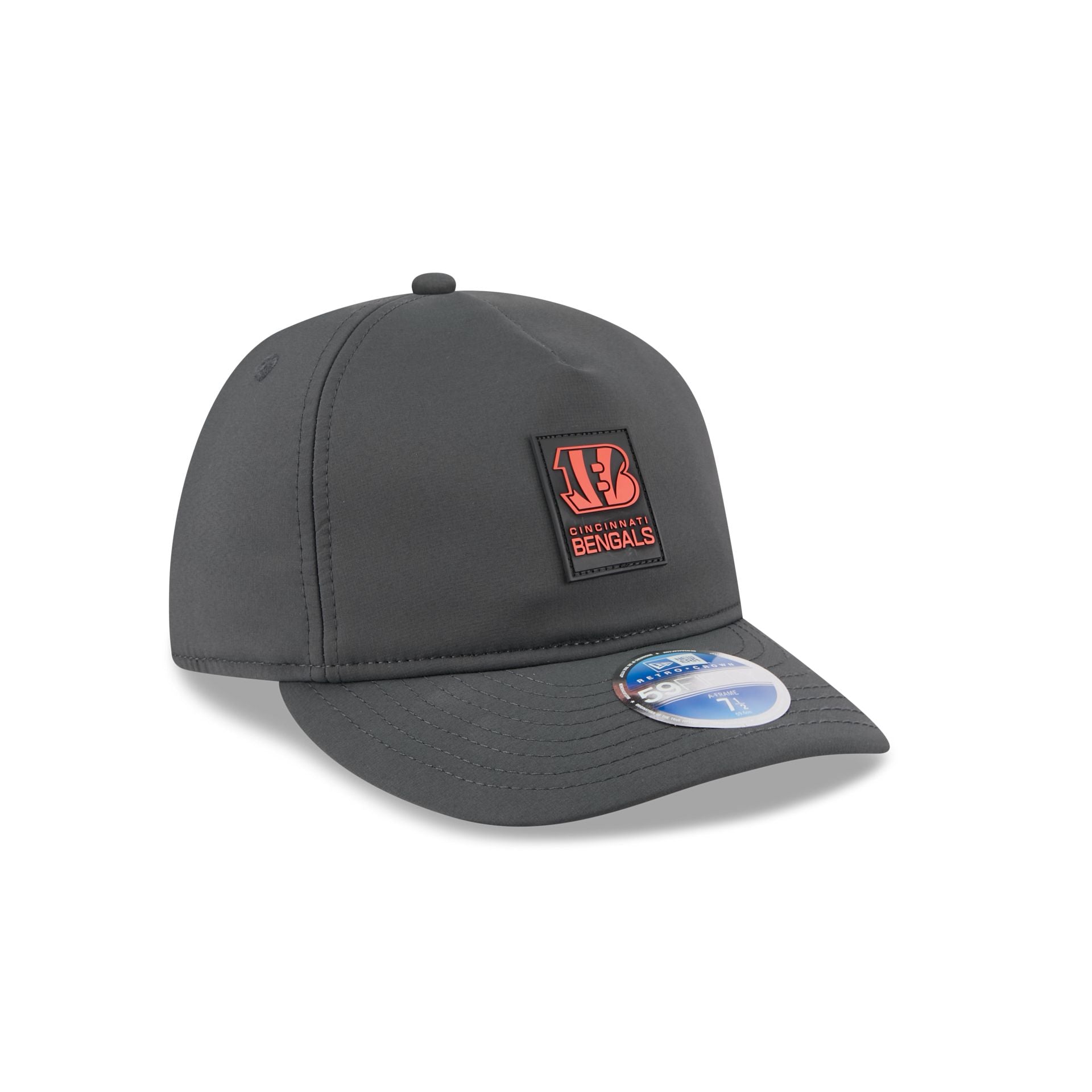 Cincinnati Bengals 2025 Sideline Cold Weather Steel Clouds Retro Crown 59FIFTY A-Frame Fitted Hat