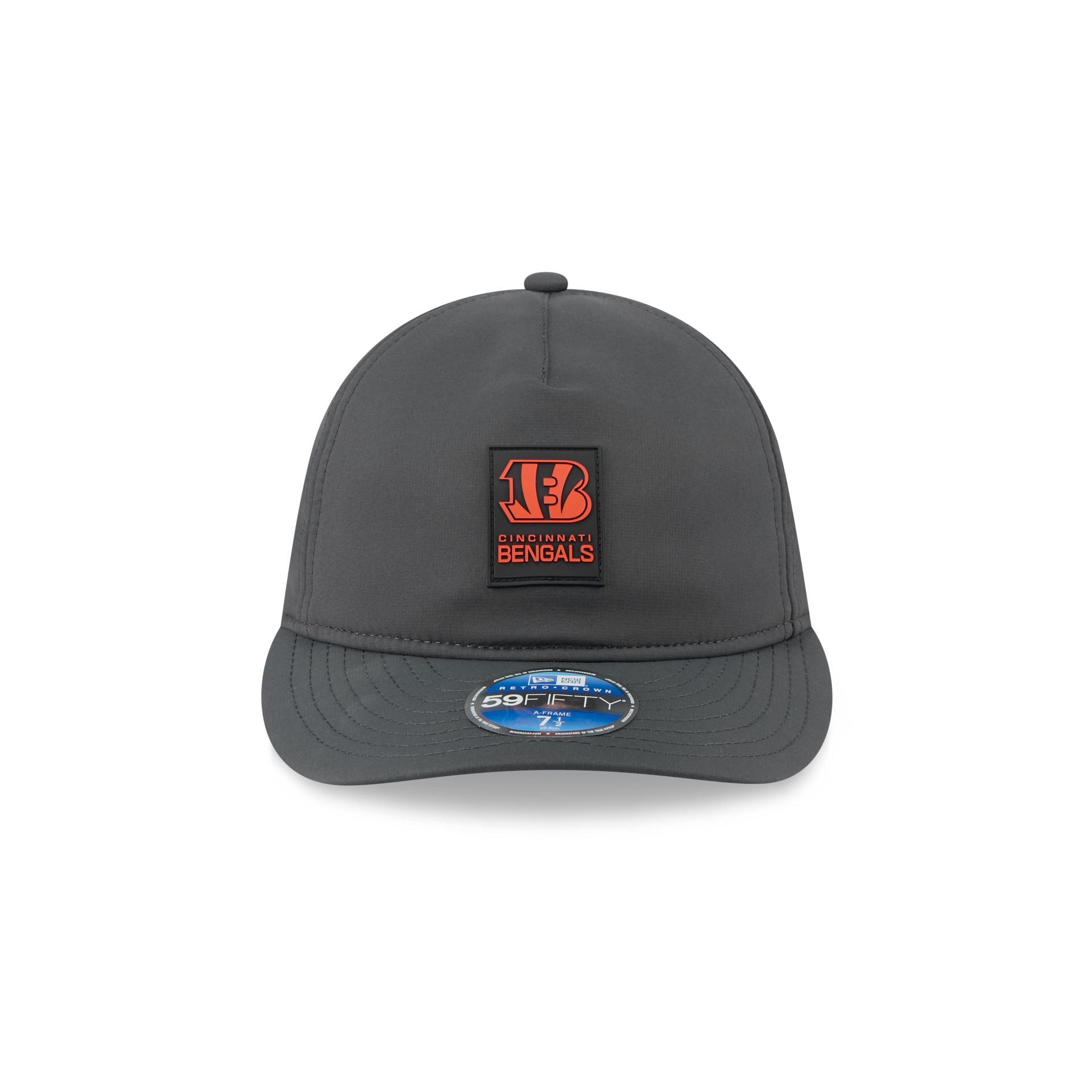 Cincinnati Bengals 2025 Sideline Cold Weather Steel Clouds Retro Crown 59FIFTY A-Frame Fitted Hat