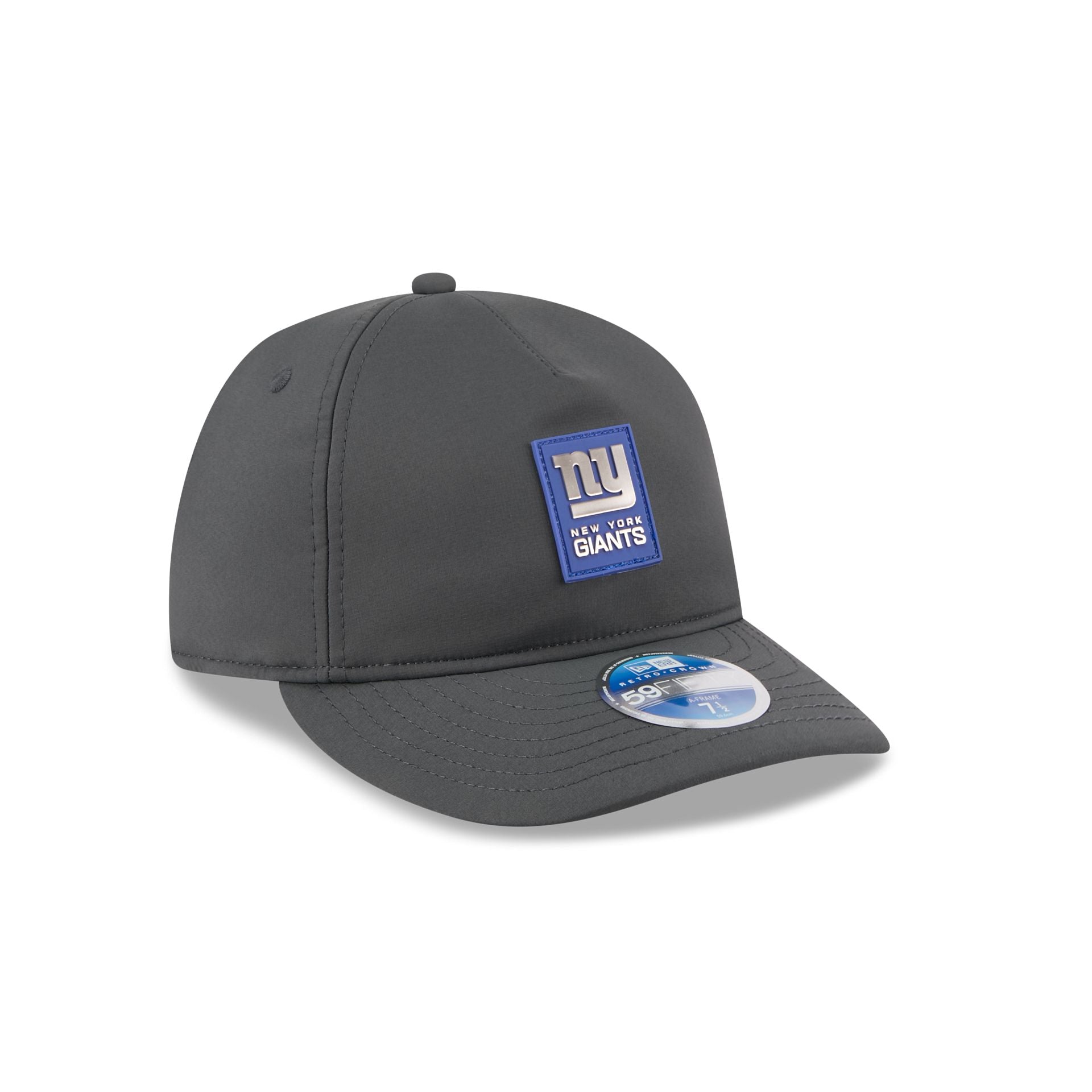 New York Giants 2025 Sideline Cold Weather Steel Clouds Retro Crown 59FIFTY A-Frame Fitted Hat