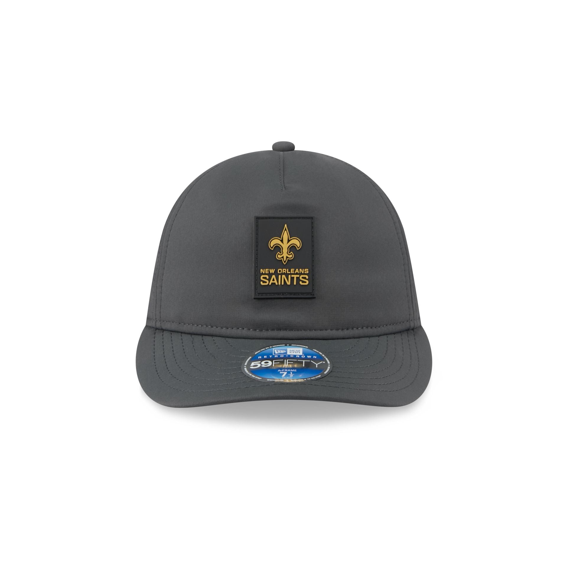 New Orleans Saints 2025 Sideline Cold Weather Steel Clouds Retro Crown 59FIFTY A-Frame Fitted Hat
