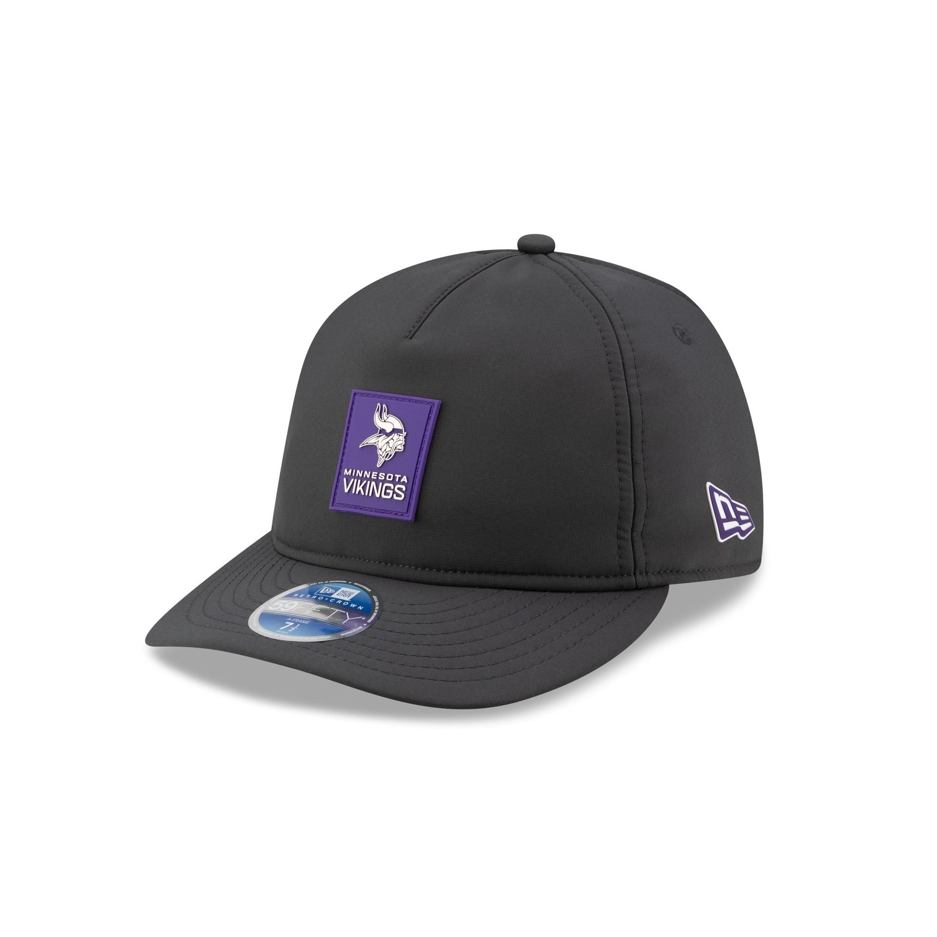 Minnesota Vikings 2025 Sideline Cold Weather Steel Clouds Retro Crown 59FIFTY A-Frame Fitted Hat