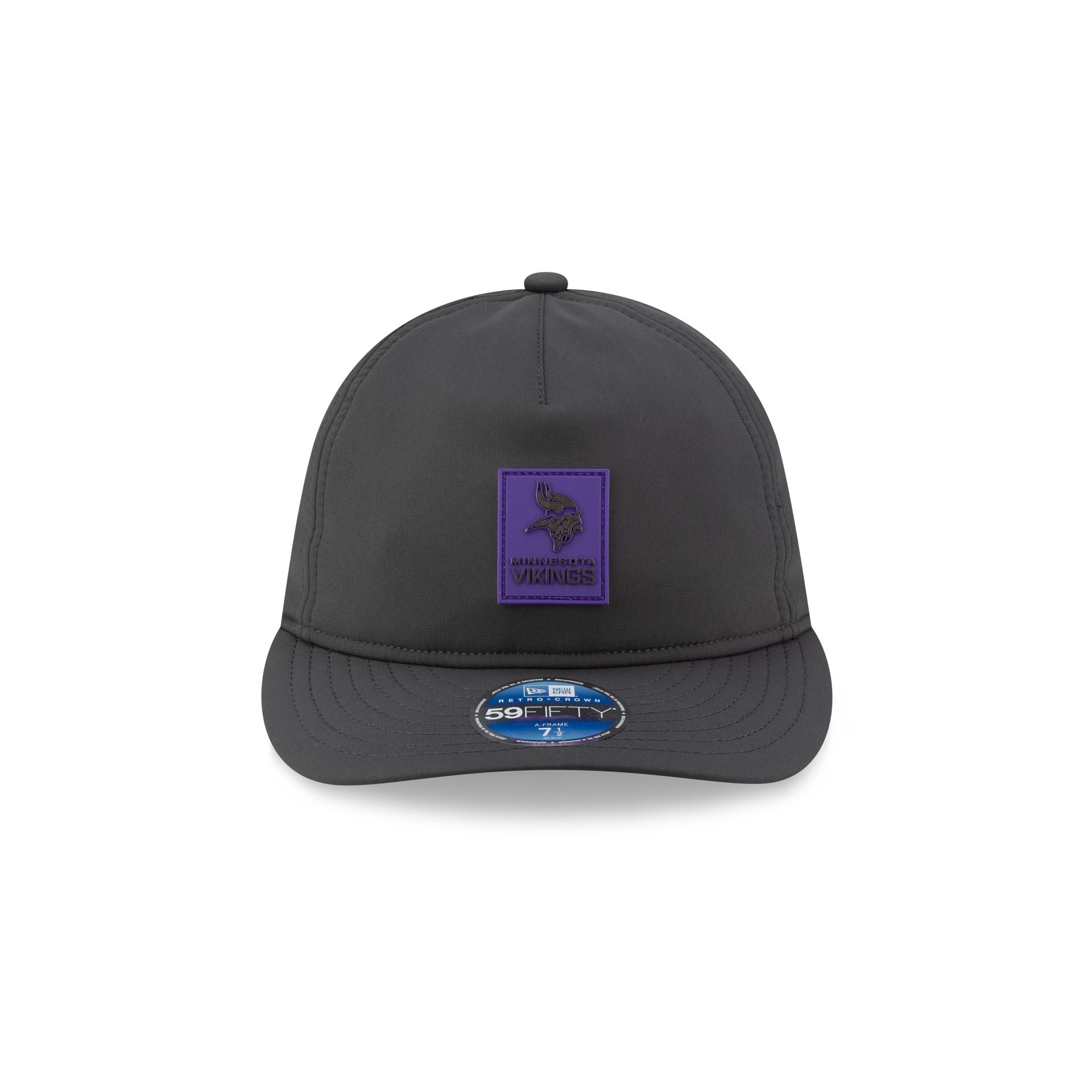 Minnesota Vikings 2025 Sideline Cold Weather Steel Clouds Retro Crown 59FIFTY A-Frame Fitted Hat