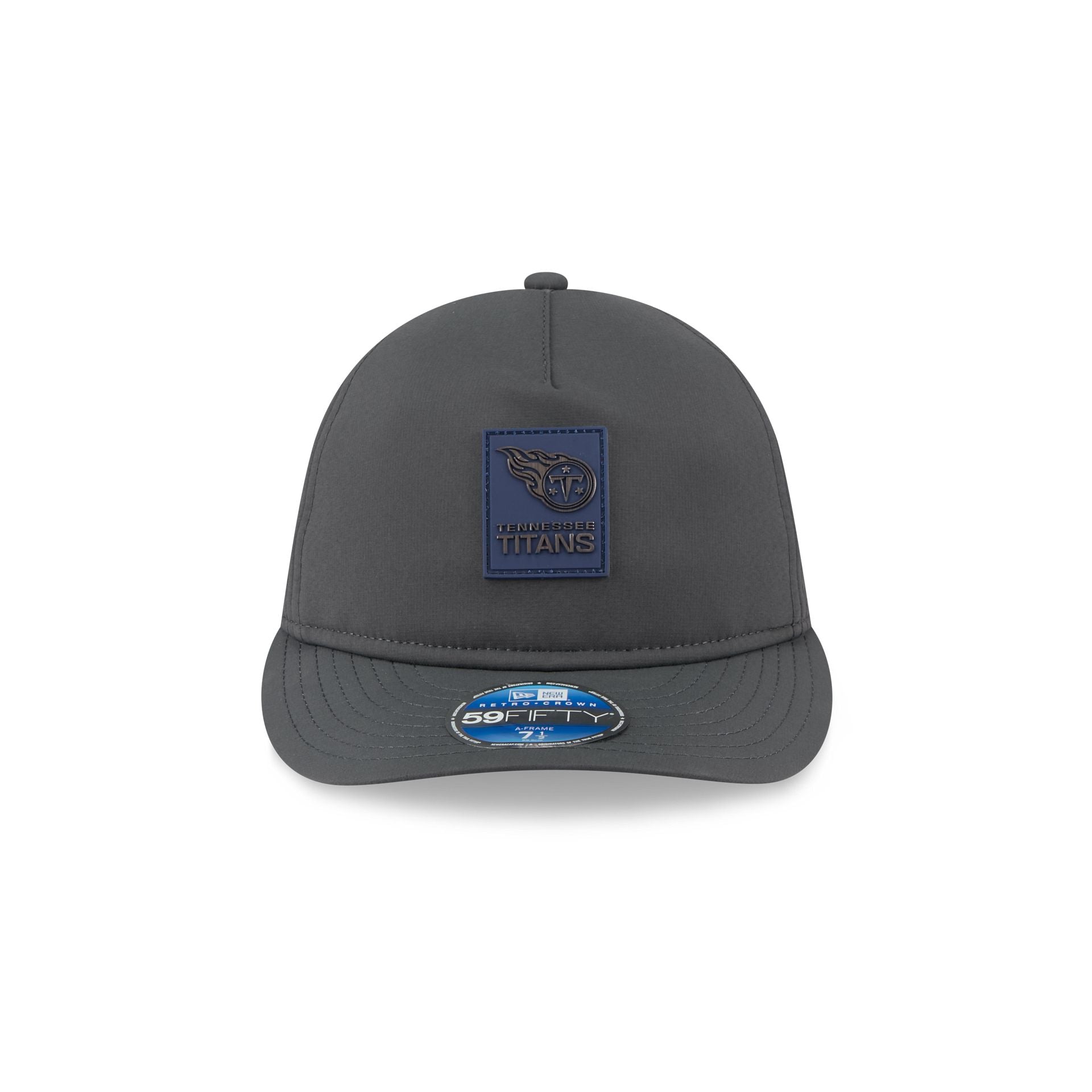 Tennessee Titans 2025 Sideline Cold Weather Steel Clouds Retro Crown 59FIFTY A-Frame Fitted Hat